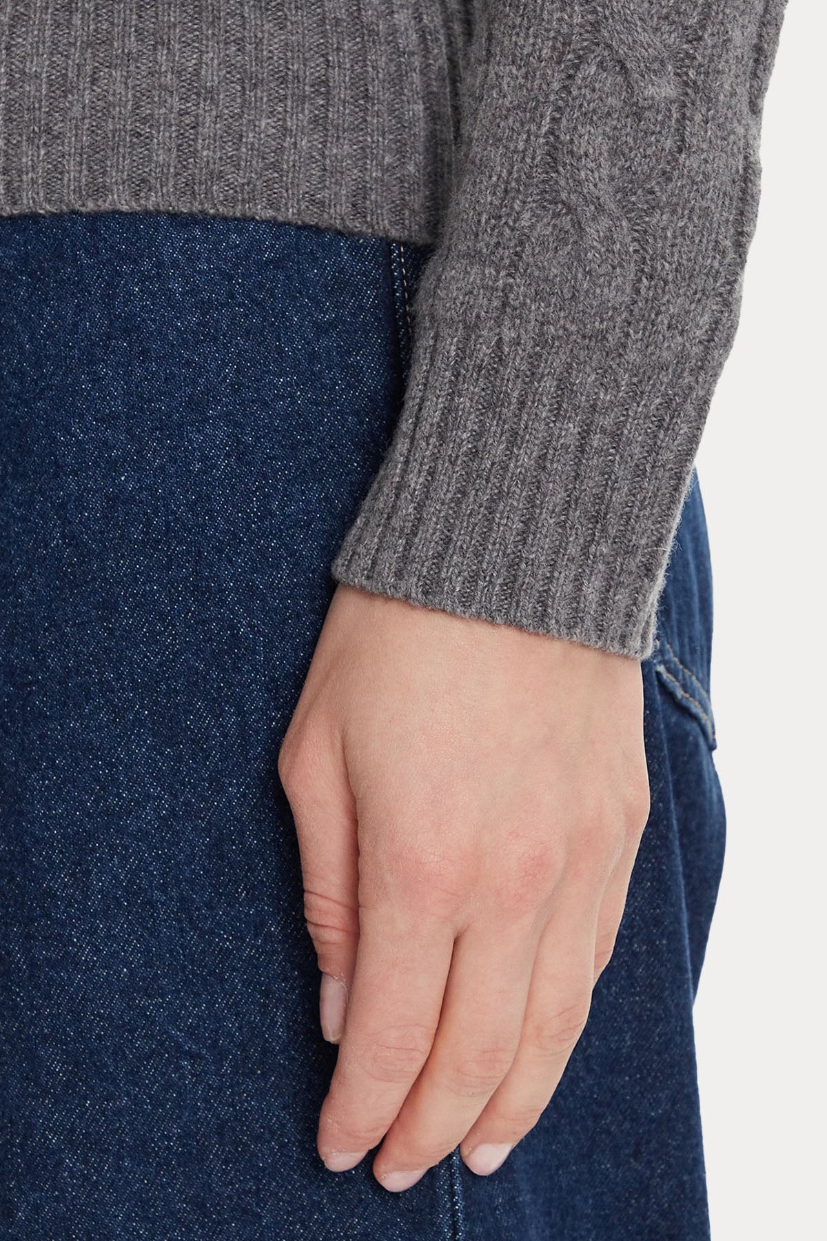 Polo Ralph Lauren Slim Fit Saç Örgü Kaşmir Yün Triko