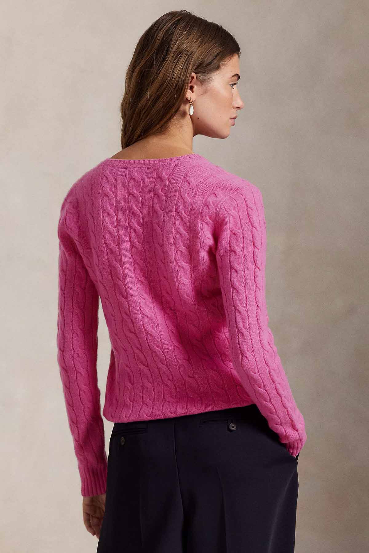 Polo Ralph Lauren Slim Fit V Yaka Saç Örgü Kaşmir Yün Triko