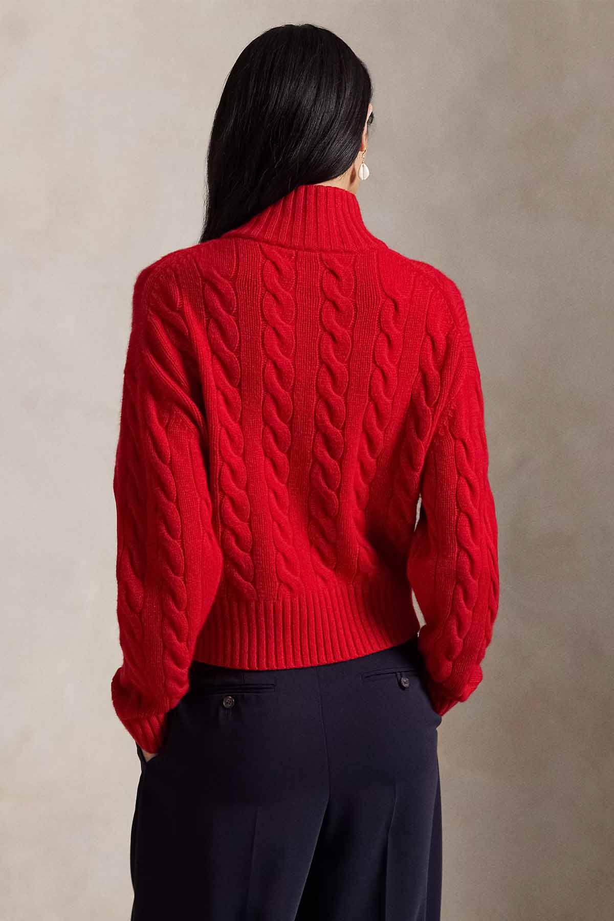 Polo Ralph Lauren Relaxed Fit Perkins Yaka Saç Örgü Kaşmir Yün Triko