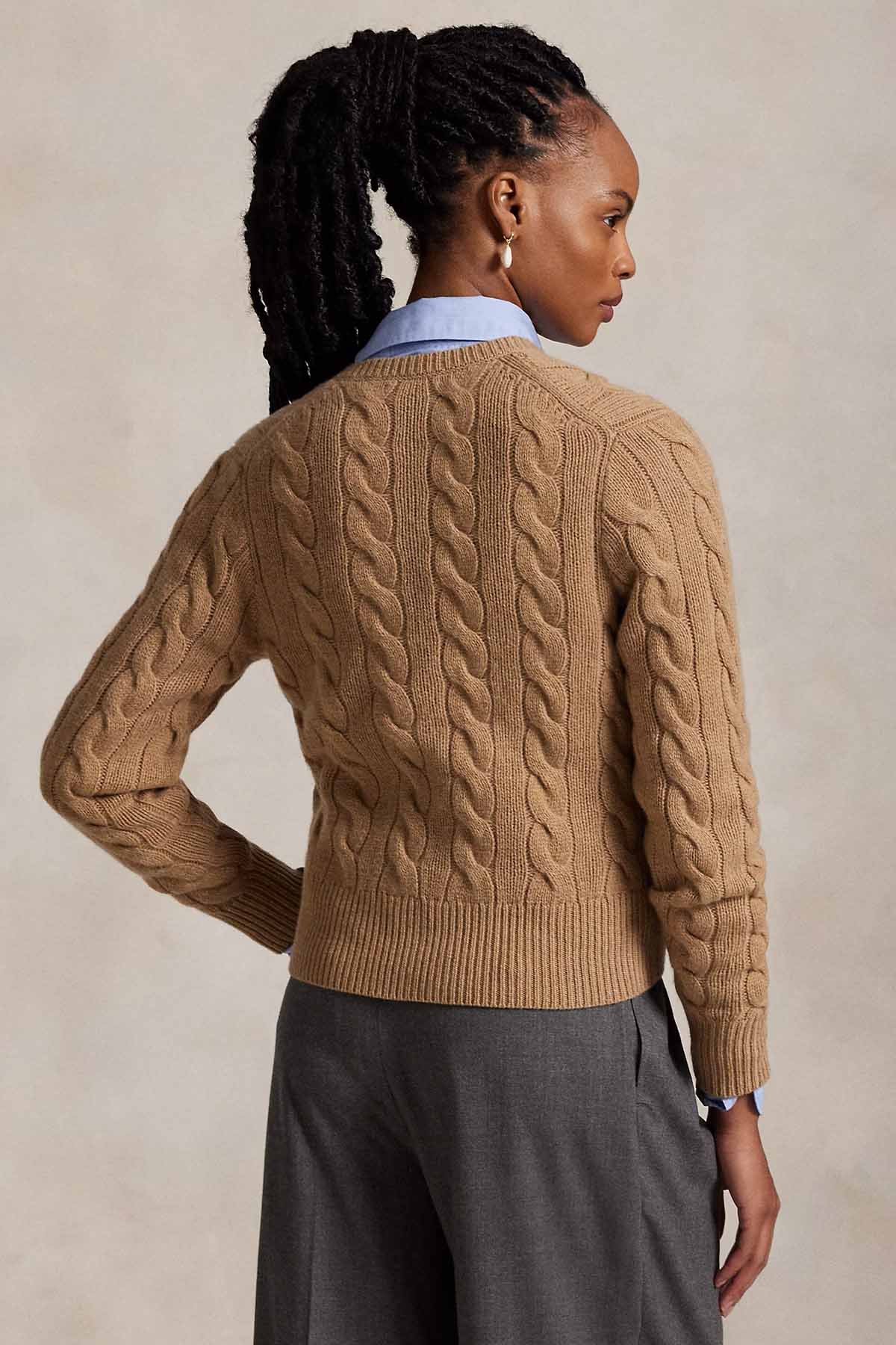 Polo Ralph Lauren Slim Fit Saç Örgü Kaşmir Yün Triko Ceket