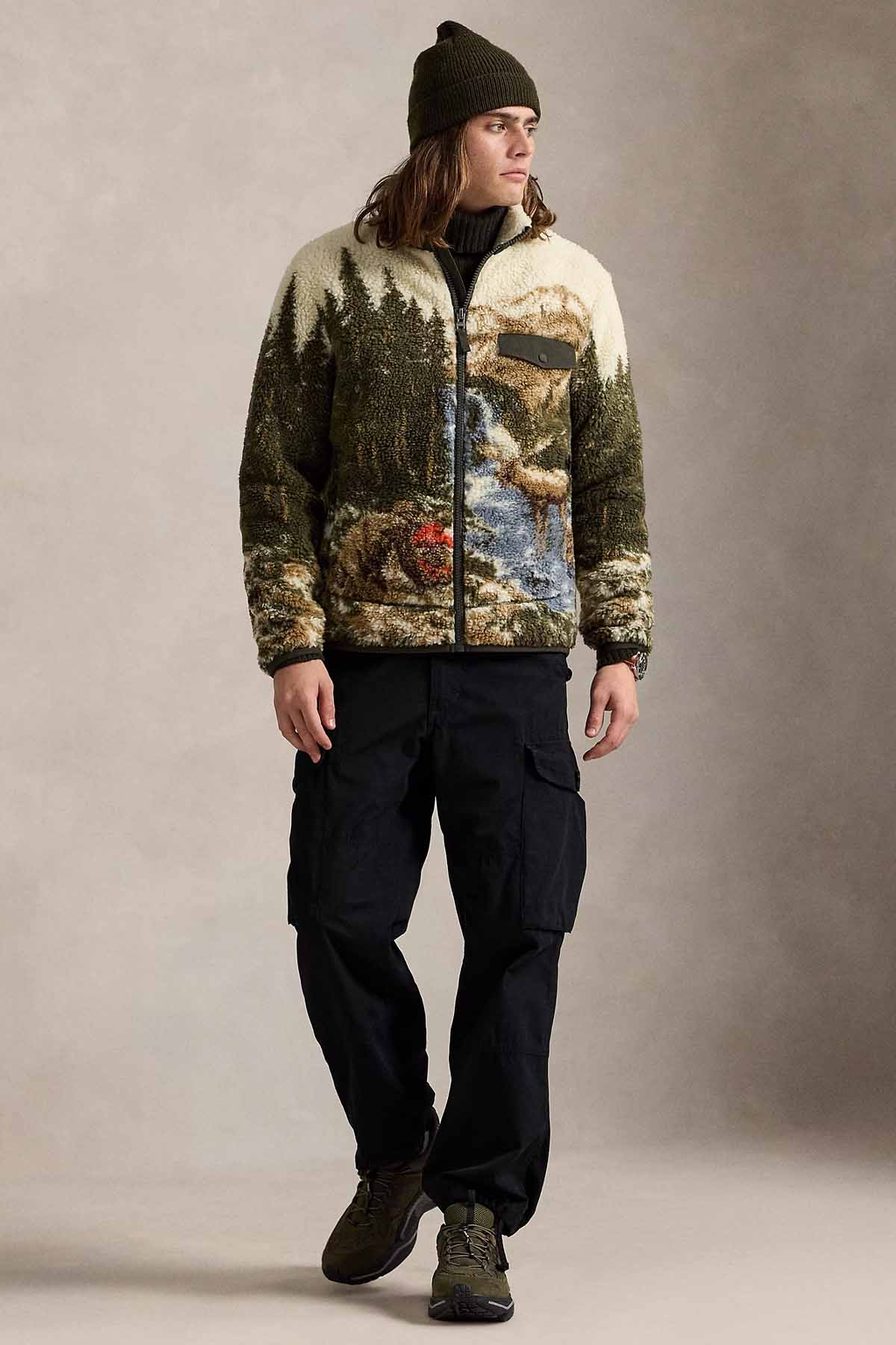 Polo Ralph Lauren Doğa Temalı Dik Yaka Peluş Ceket