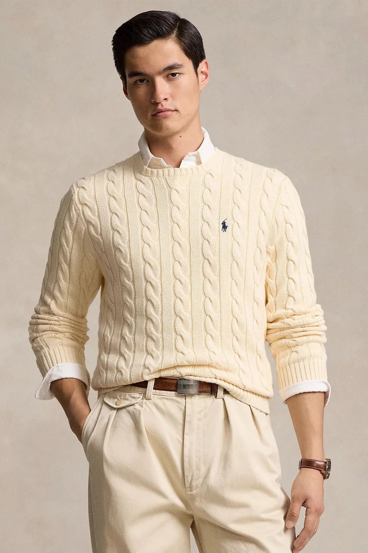 Polo Ralph Lauren Yuvarlak Yaka Saç Örgü Triko