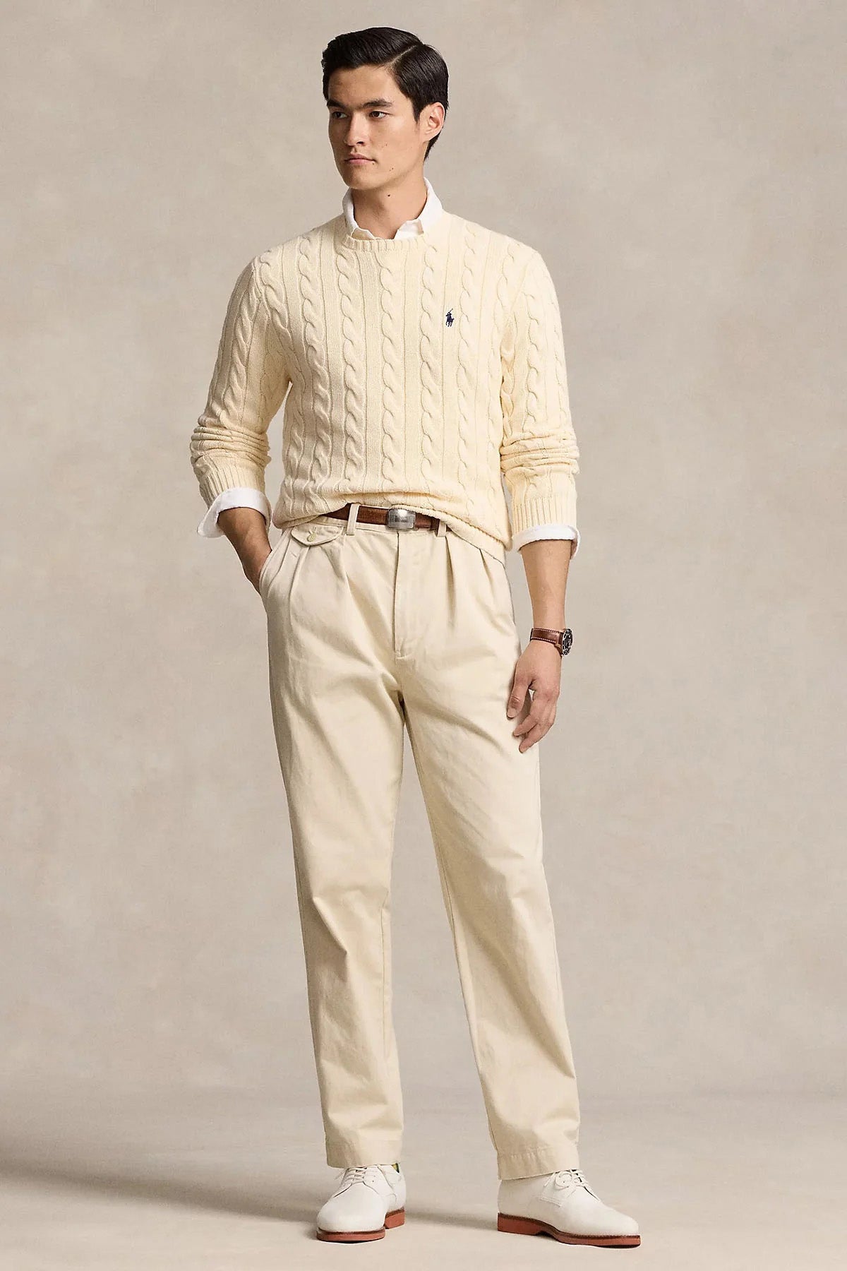 Polo Ralph Lauren Yuvarlak Yaka Saç Örgü Triko