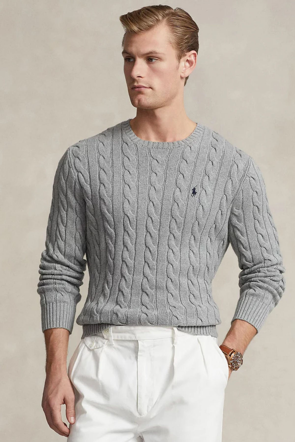 Polo Ralph Lauren Yuvarlak Yaka Saç Örgü Triko