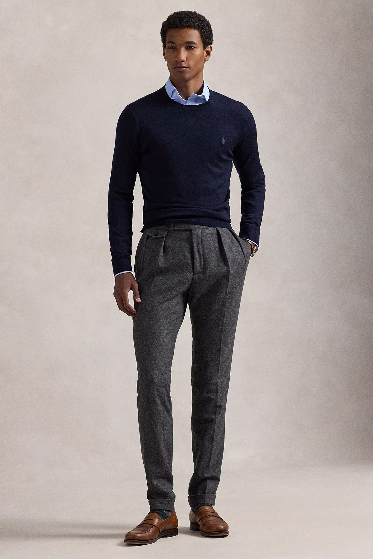 Polo Ralph Lauren Slim Fit İnce Örgü Yün Triko