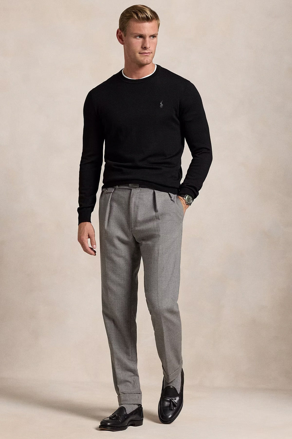 Polo Ralph Lauren Slim Fit İnce Örgü Yün Triko