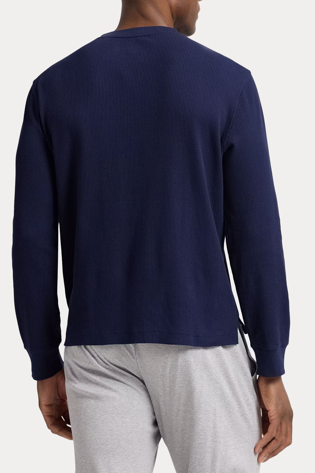 Polo Ralph Lauren Düğmeli Yuvarlak Yaka Waffle Örgü Logolu T-shirt