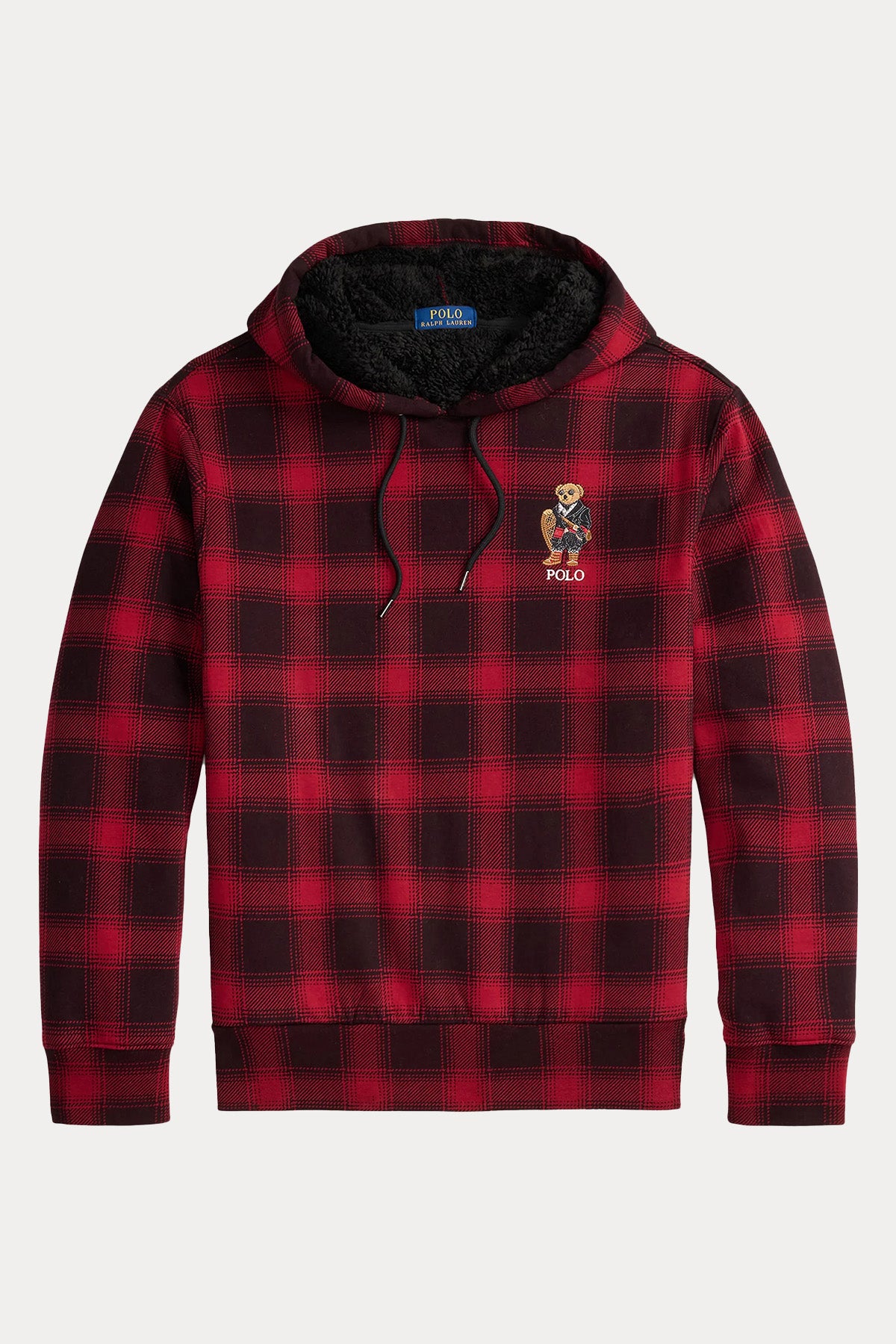 Polo Ralph Lauren Polo Bear İçi Polarlı Ekose Desenli Kapüşonlu Sweatshirt