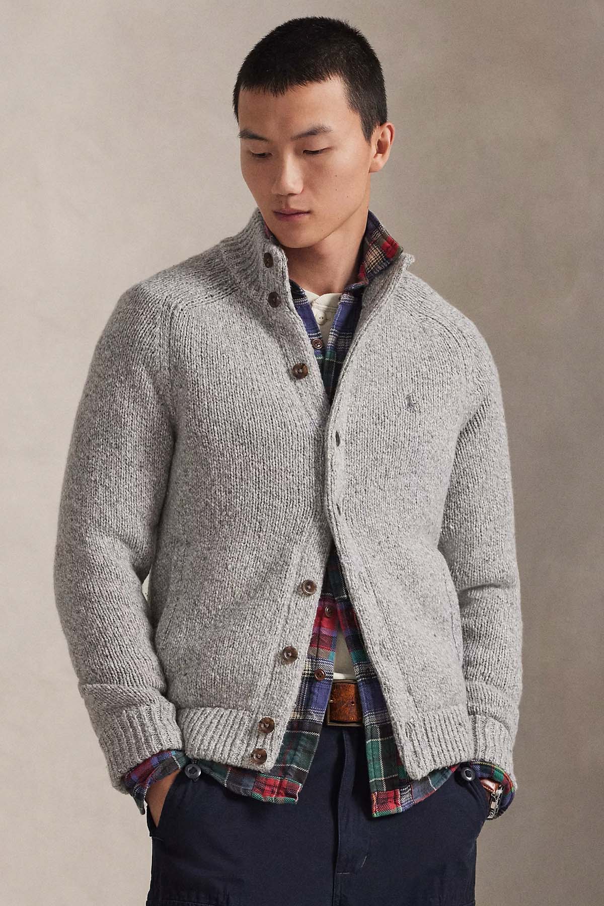 Polo Ralph Lauren Regular Fit Kalın Örgü Yün Triko Ceket