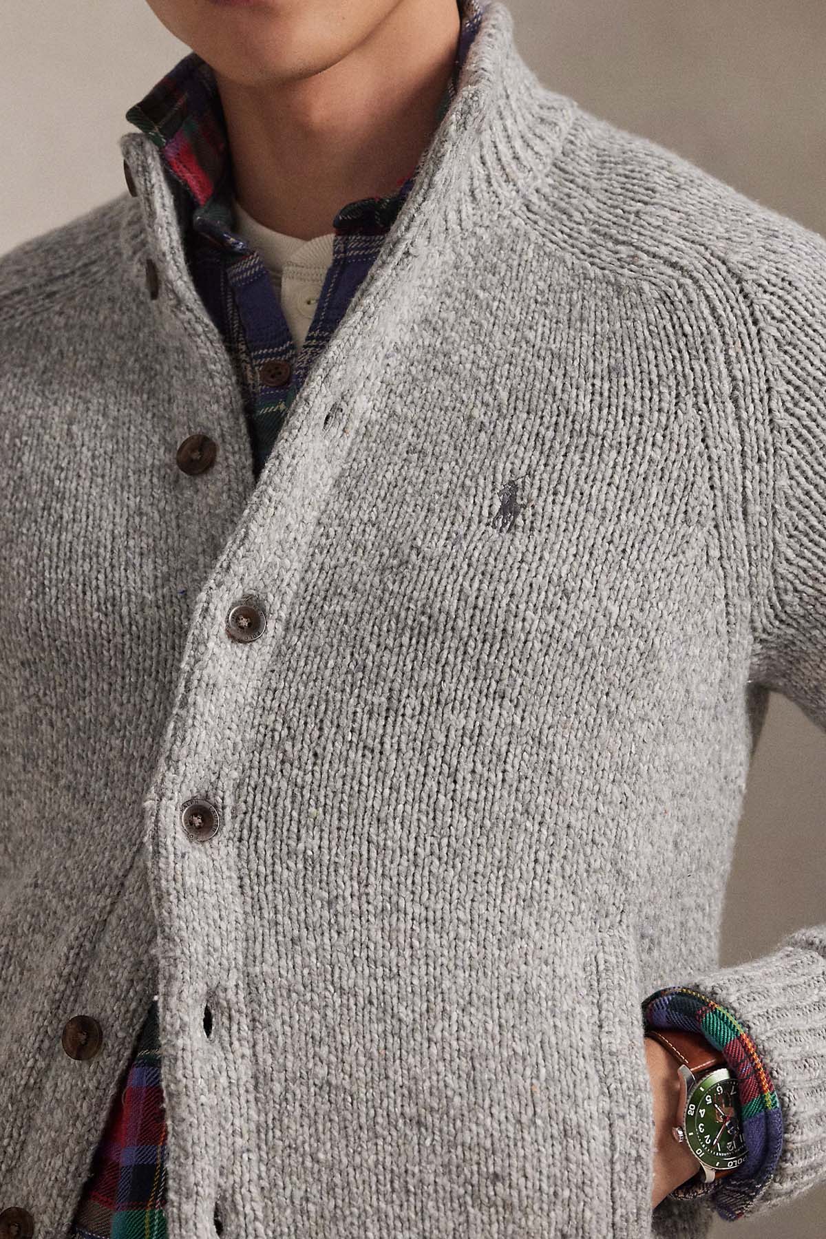 Polo Ralph Lauren Regular Fit Kalın Örgü Yün Triko Ceket