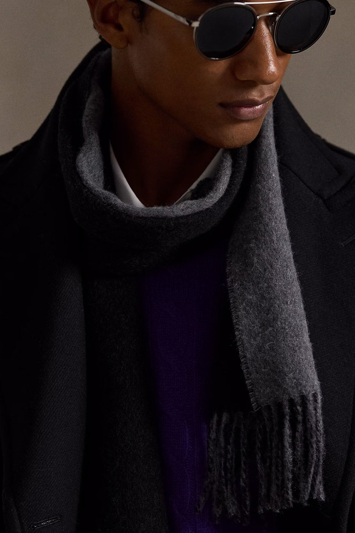 Polo Ralph Lauren Unisex Çift Taraflı Örgü Yün Atkı