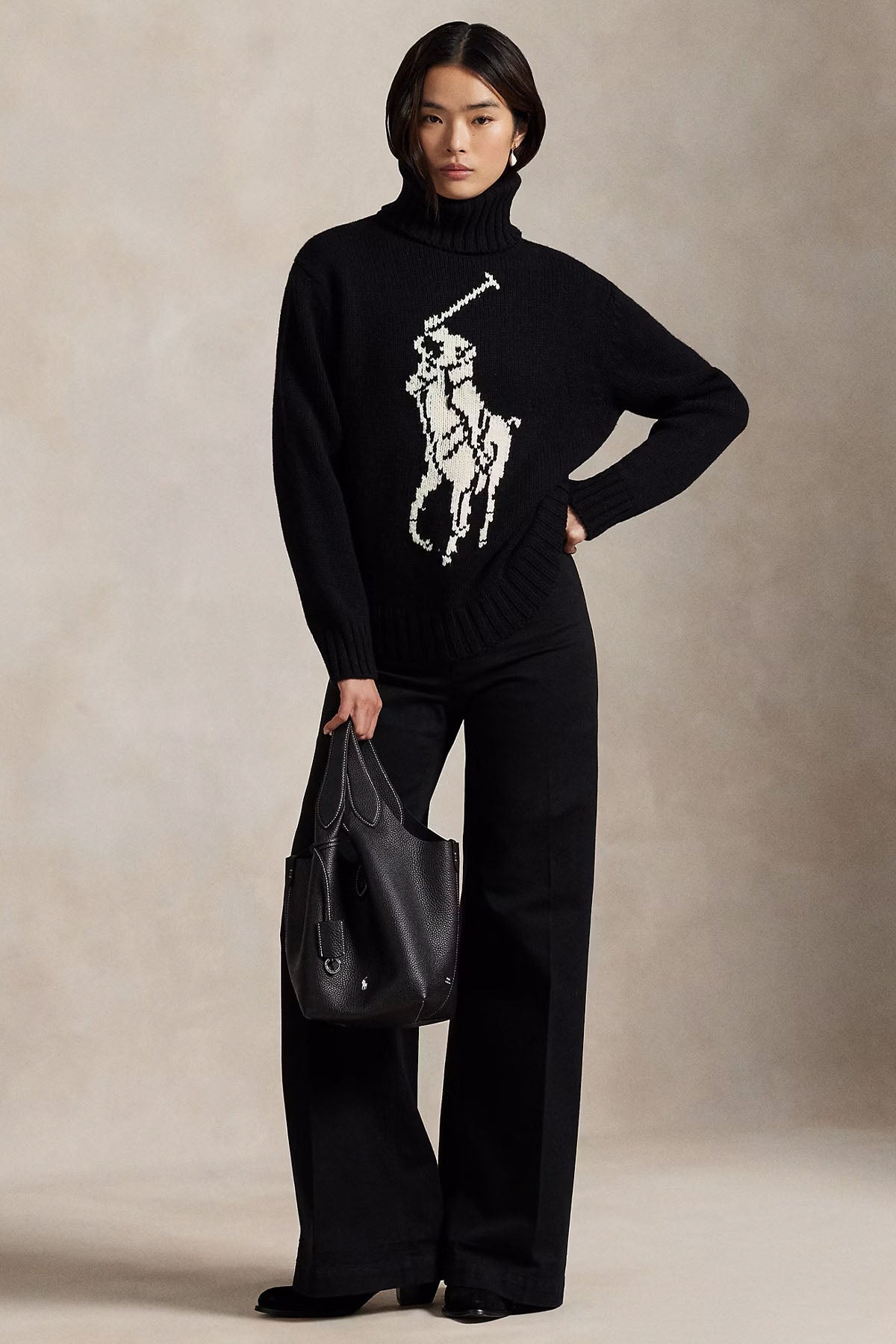 Polo Ralph Lauren Big Pony Logolu Balıkçı Yaka Örgü Yün Triko