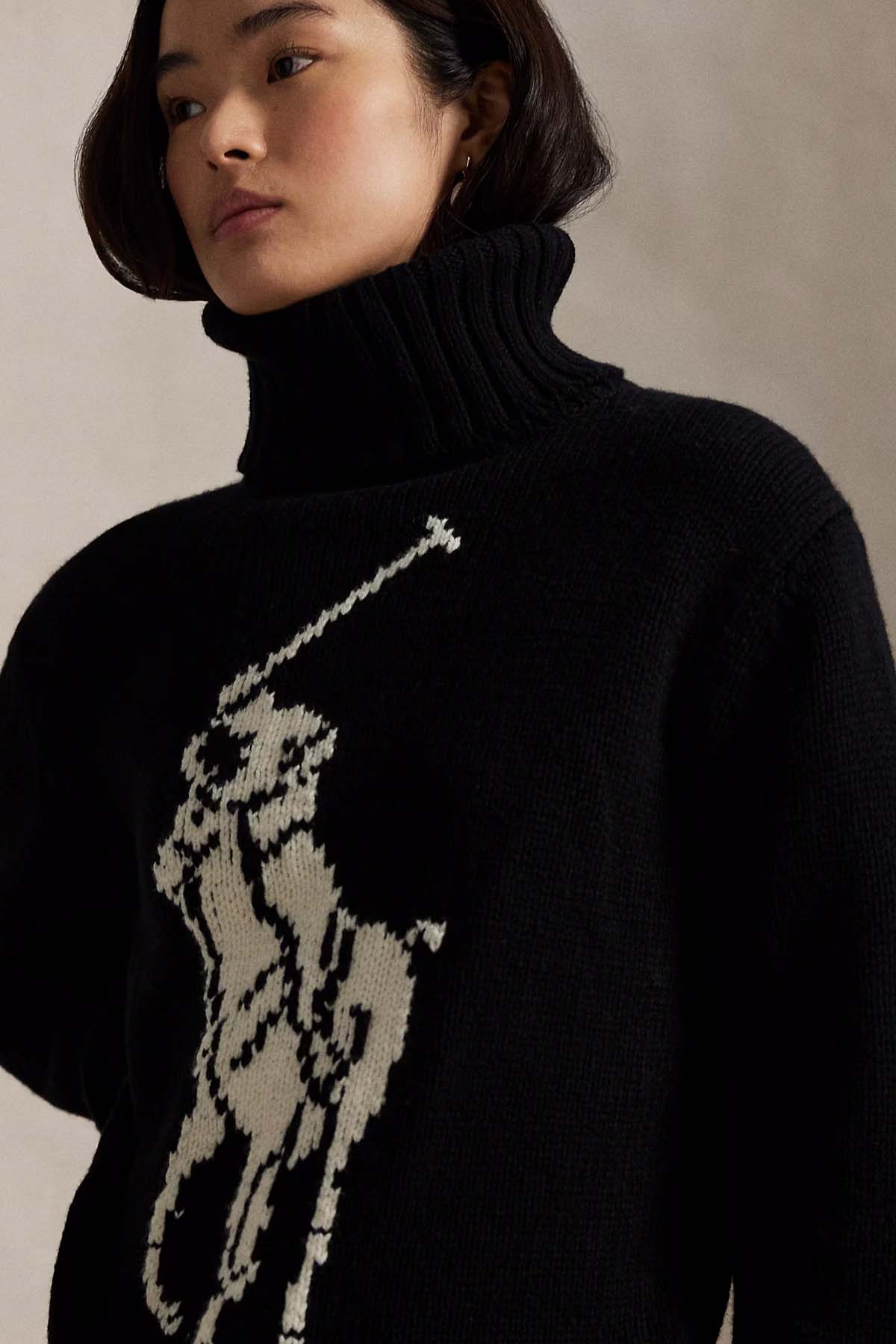 Polo Ralph Lauren Big Pony Logolu Balıkçı Yaka Örgü Yün Triko