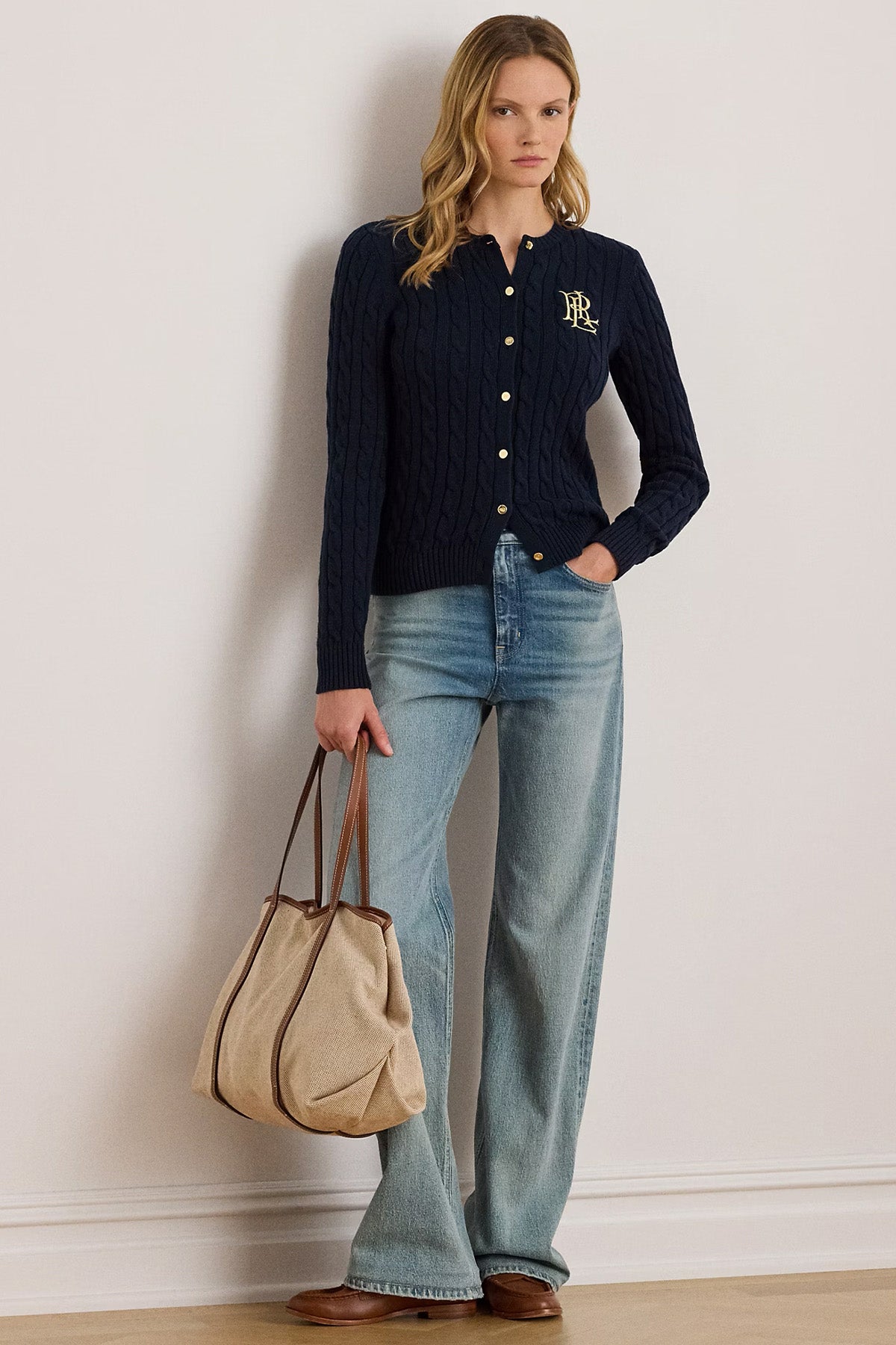 Polo Ralph Lauren Slim Fit İnce Saç Örgü Triko Ceket-Ceket-Libas