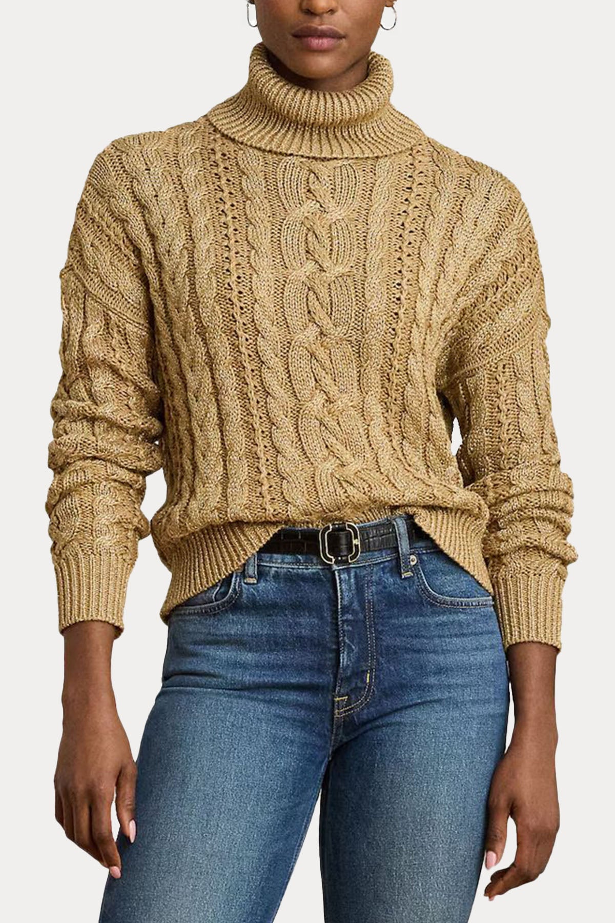 Polo Ralph Lauren Regular Fit Balıkçı Yaka Saç Örgü Triko