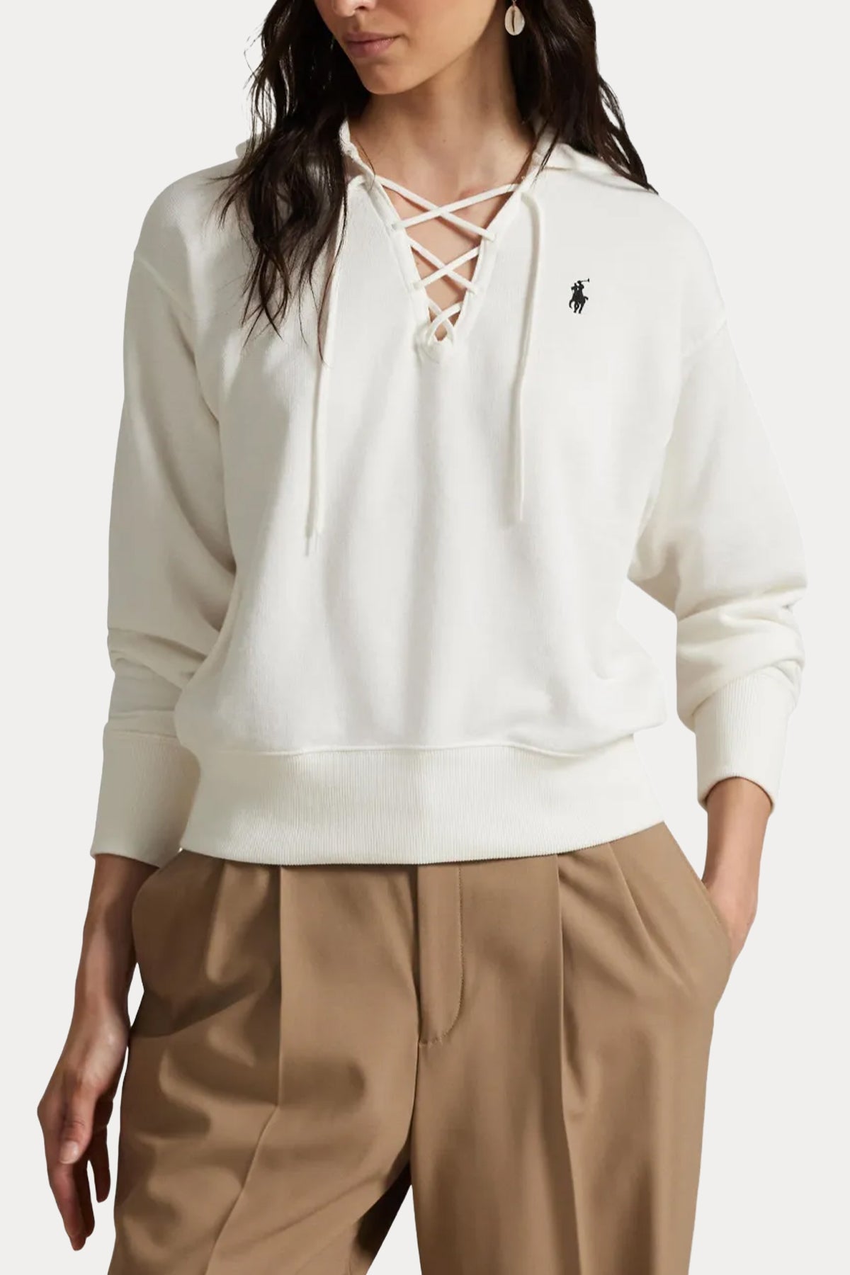 Polo Ralph Lauren Comfort Fit Bağcıklı Polo V Yaka Örgü Sweatshirt