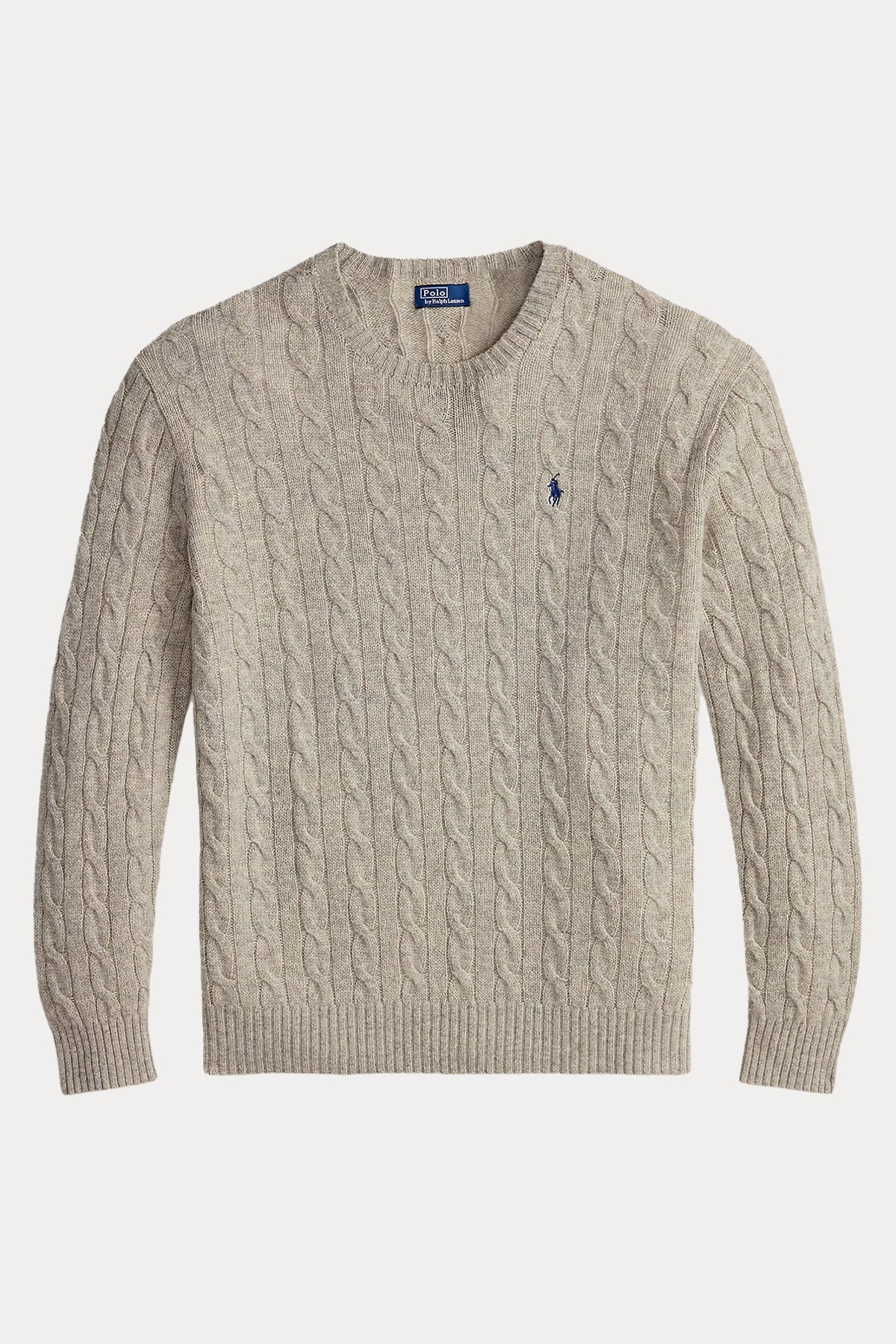 Polo Ralph Lauren Kaşmir Slim Fit Yuvarlak Yaka Saç Örgü Yün Triko