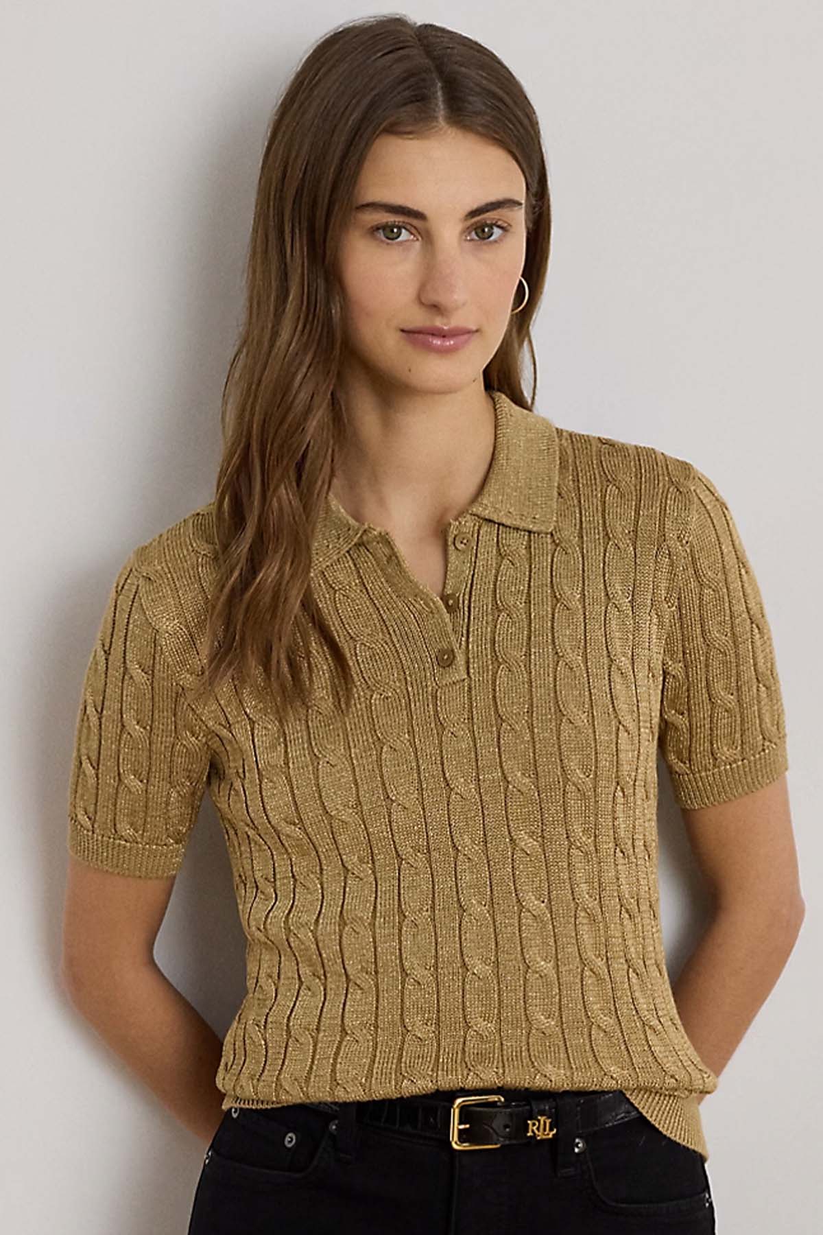 Polo Ralph Lauren Slim Fit Polo Yaka Saç Örgü Triko