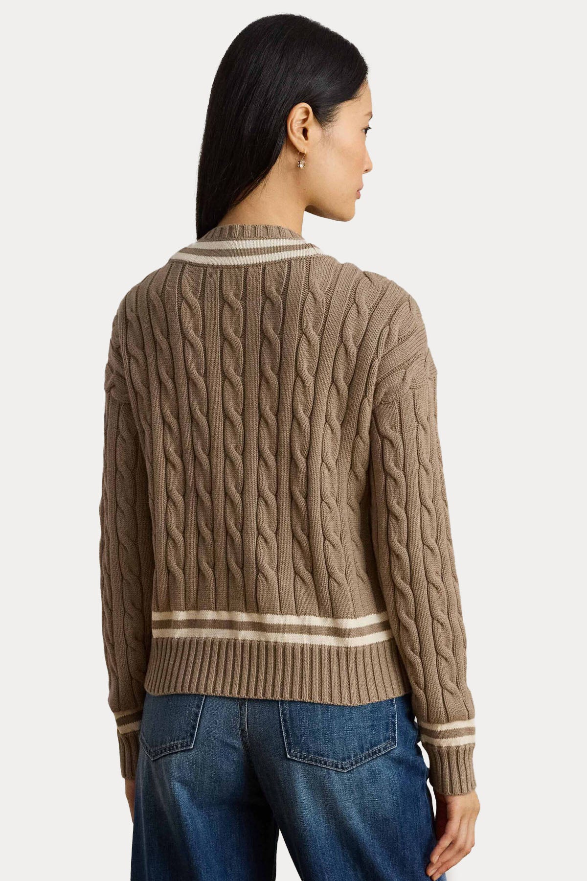 Polo Ralph Lauren Comfort Fit V Yaka Saç Örgü Triko