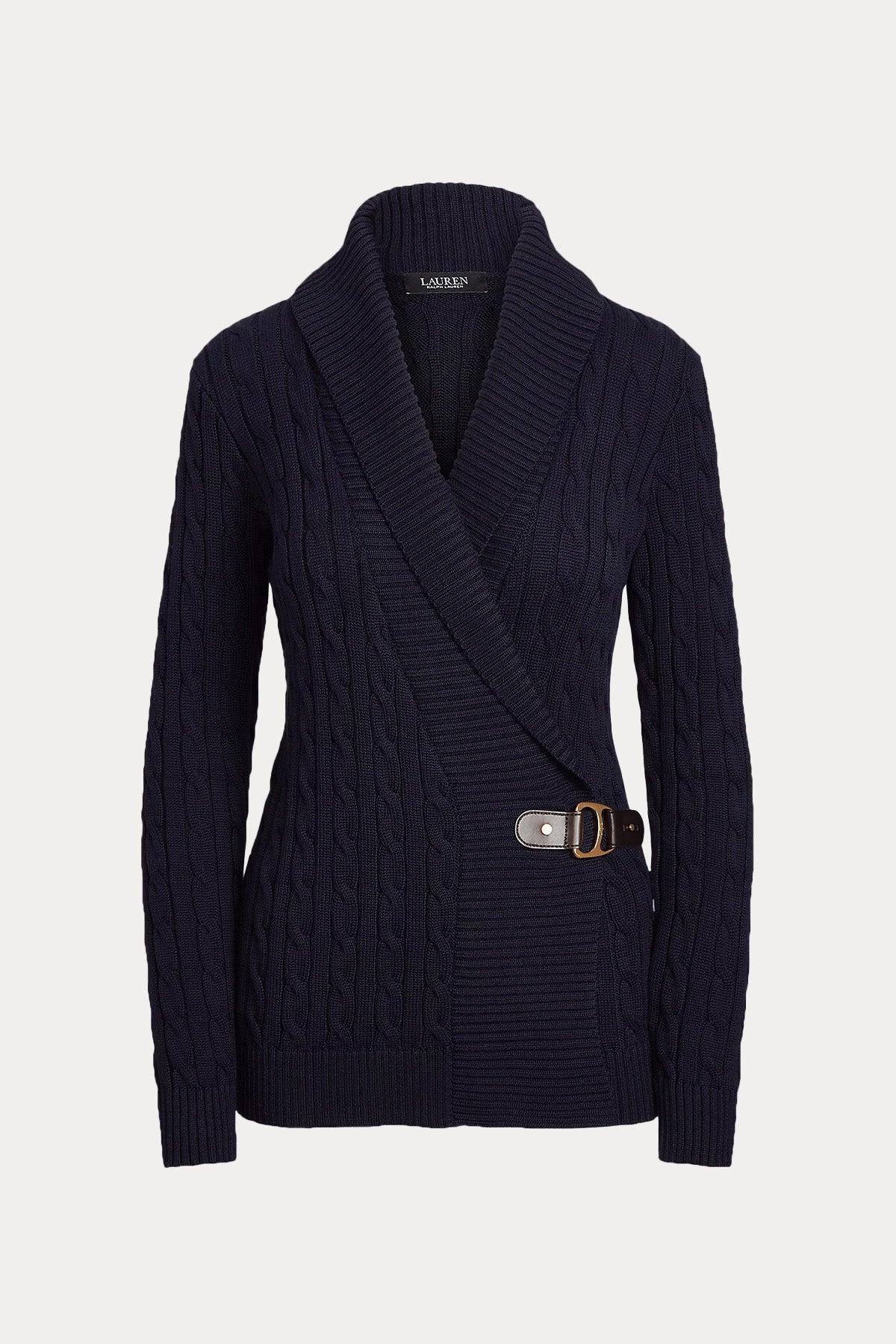 Polo Ralph Lauren Saç Örgü Kemerli Şal Yaka Triko Ceket
