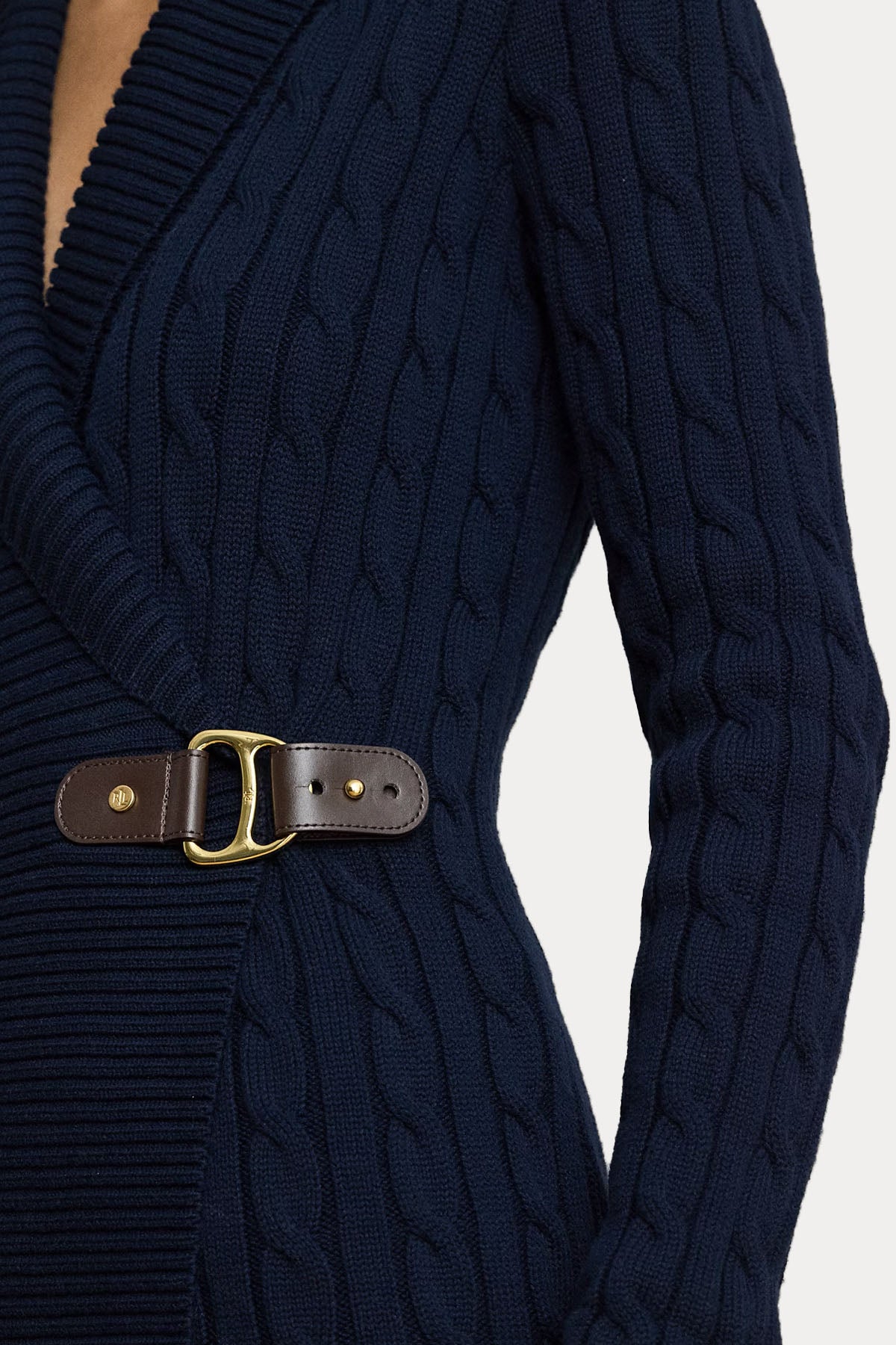 Polo Ralph Lauren Saç Örgü Kemerli Şal Yaka Triko Ceket