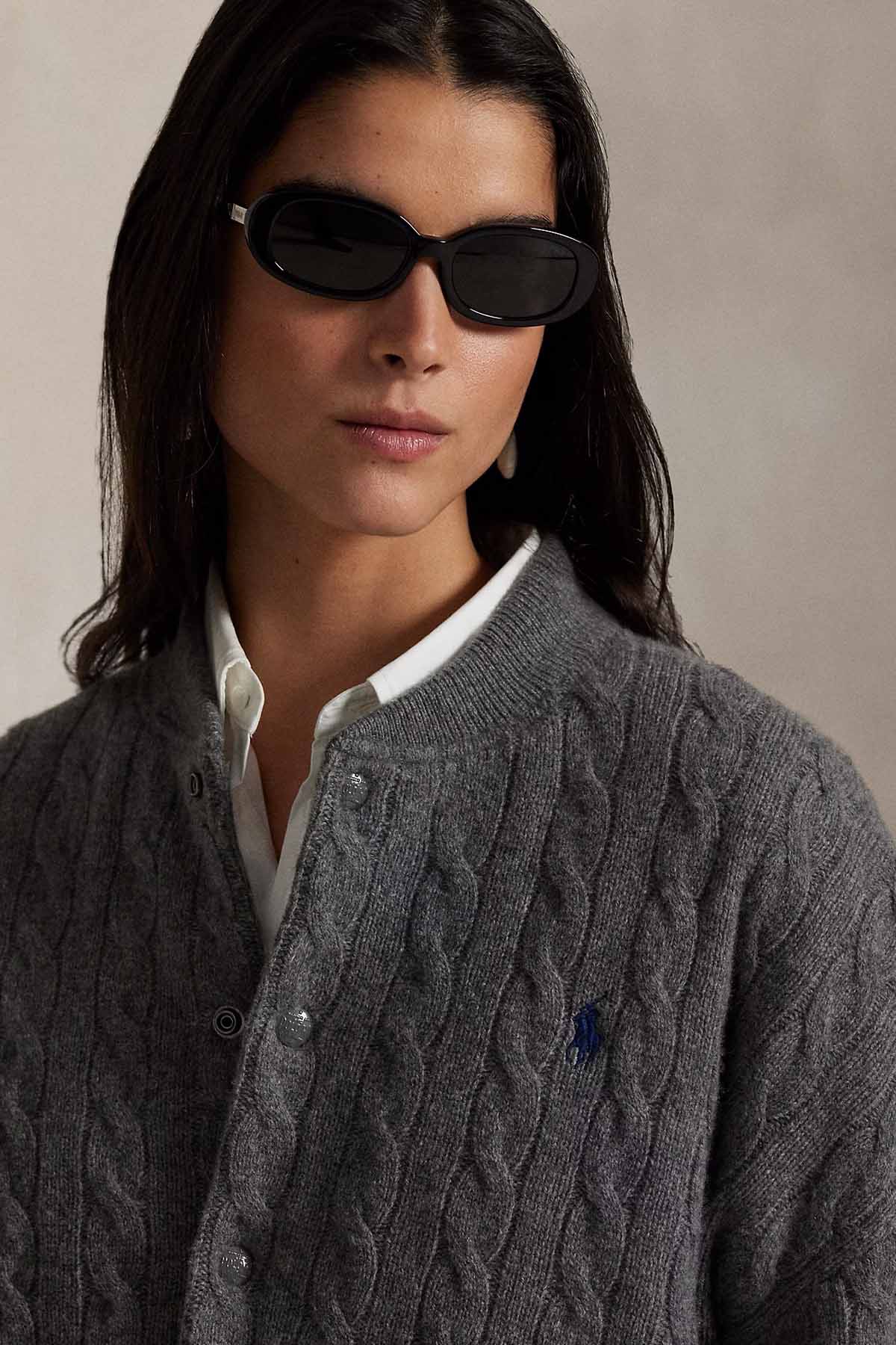 Polo Ralph Lauren Relaxed Fit Saç Örgü Kaşmir Yün Bomber Ceket