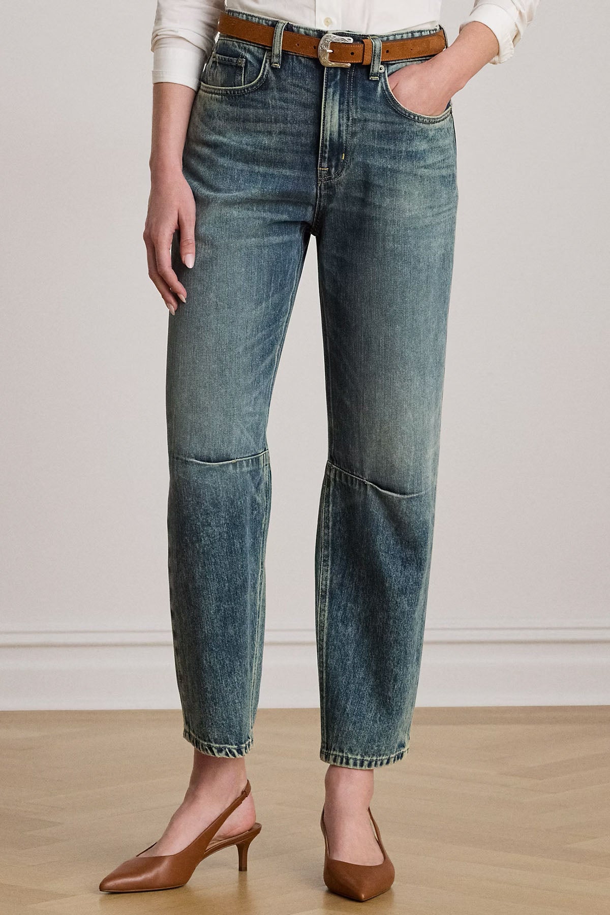 Polo Ralph Lauren Cropped Barrel Fit Yıkamalı Crop Jeans