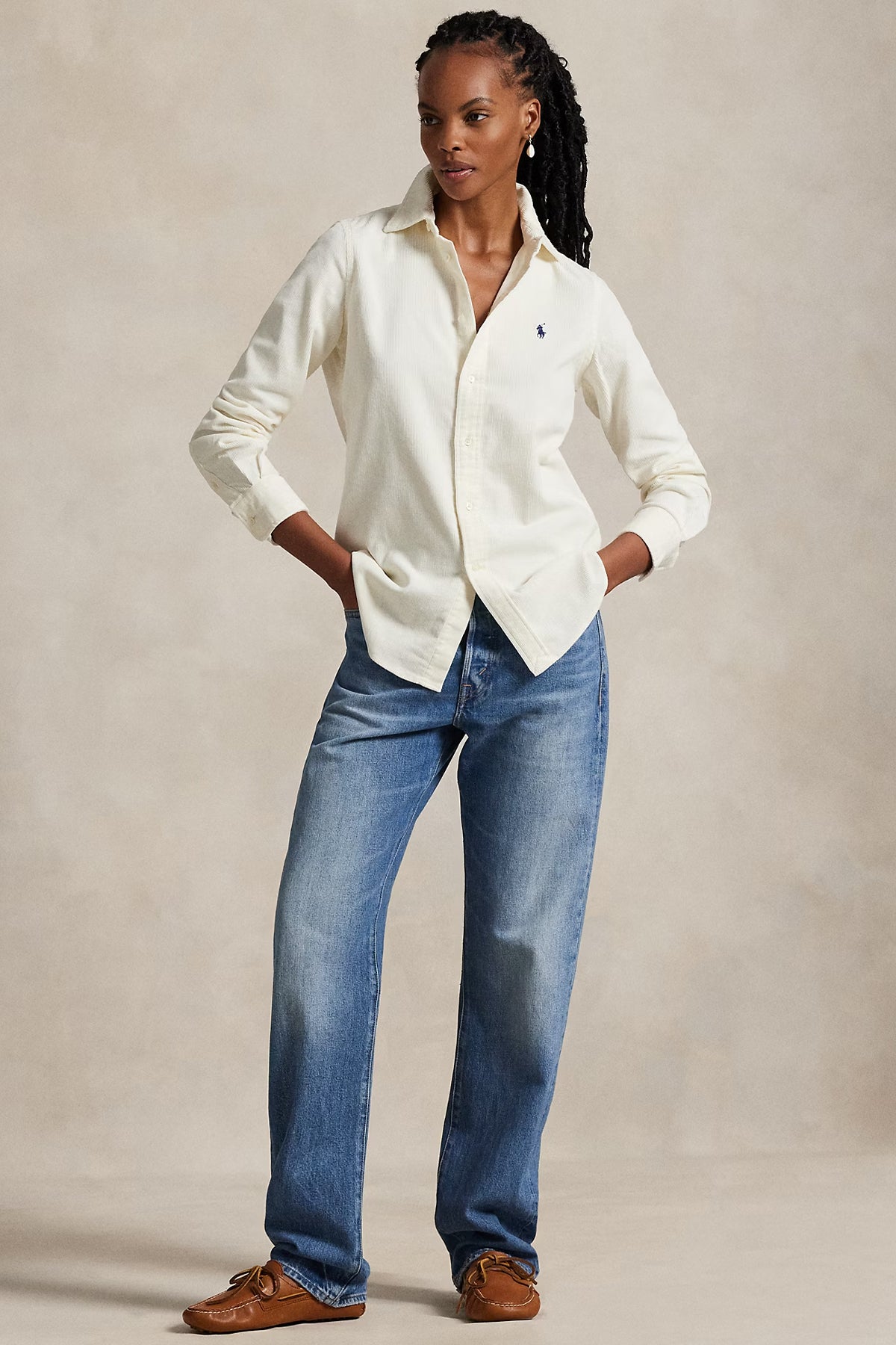 Polo Ralph Lauren Classic Fit Fitilli Kadife Gömlek