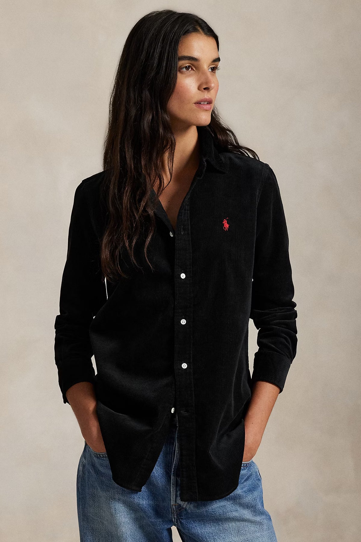 Polo Ralph Lauren Classic Fit Fitilli Kadife Gömlek