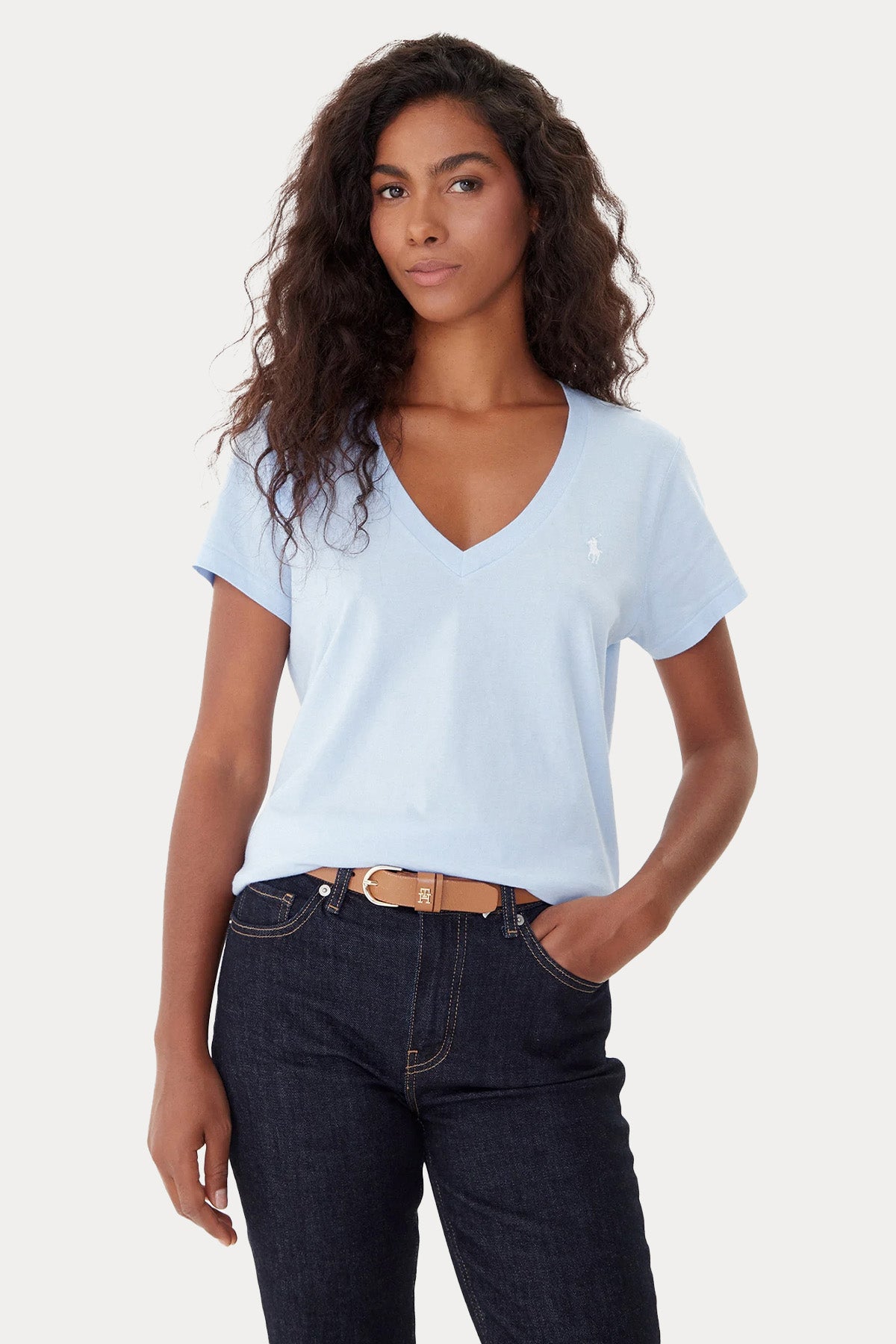 Polo Ralph Lauren Custom Fit V Yaka T-shirt 211902403011