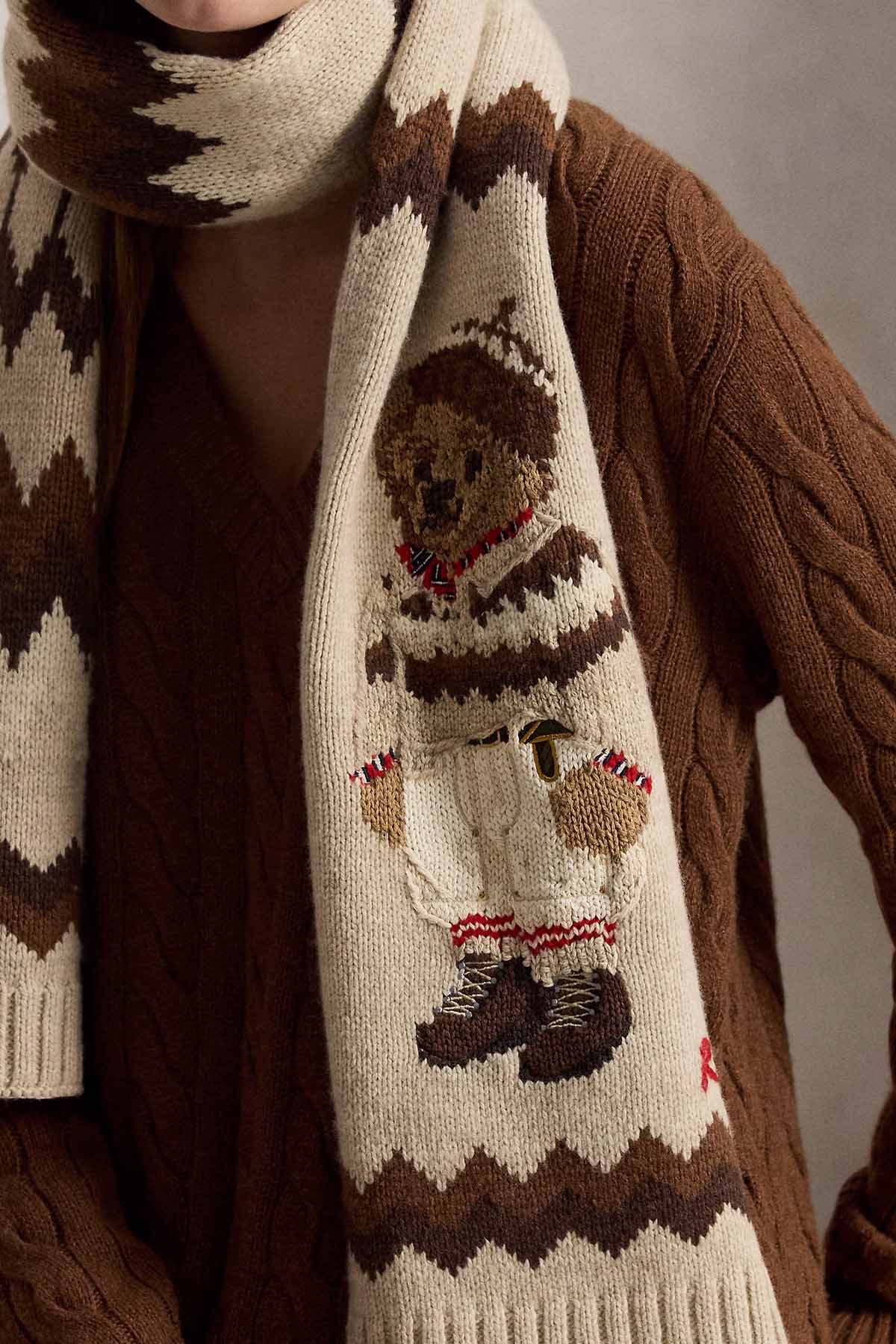 Polo Ralph Lauren Polo Bear Örgü Yün Atkı