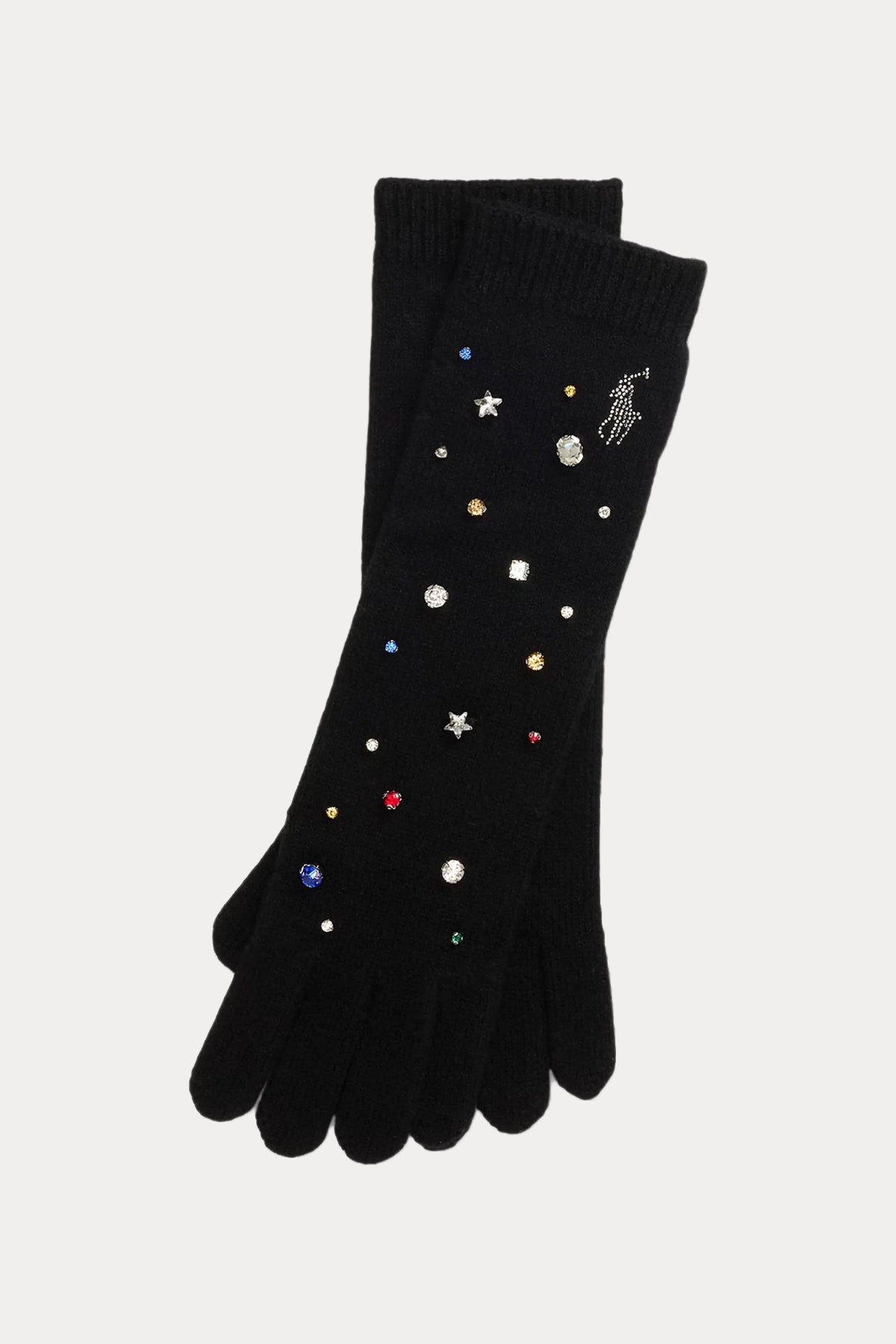 Polo Ralph Lauren Parlak Taş Aksesuarlı Kaşmir Örgü Yün Eldiven