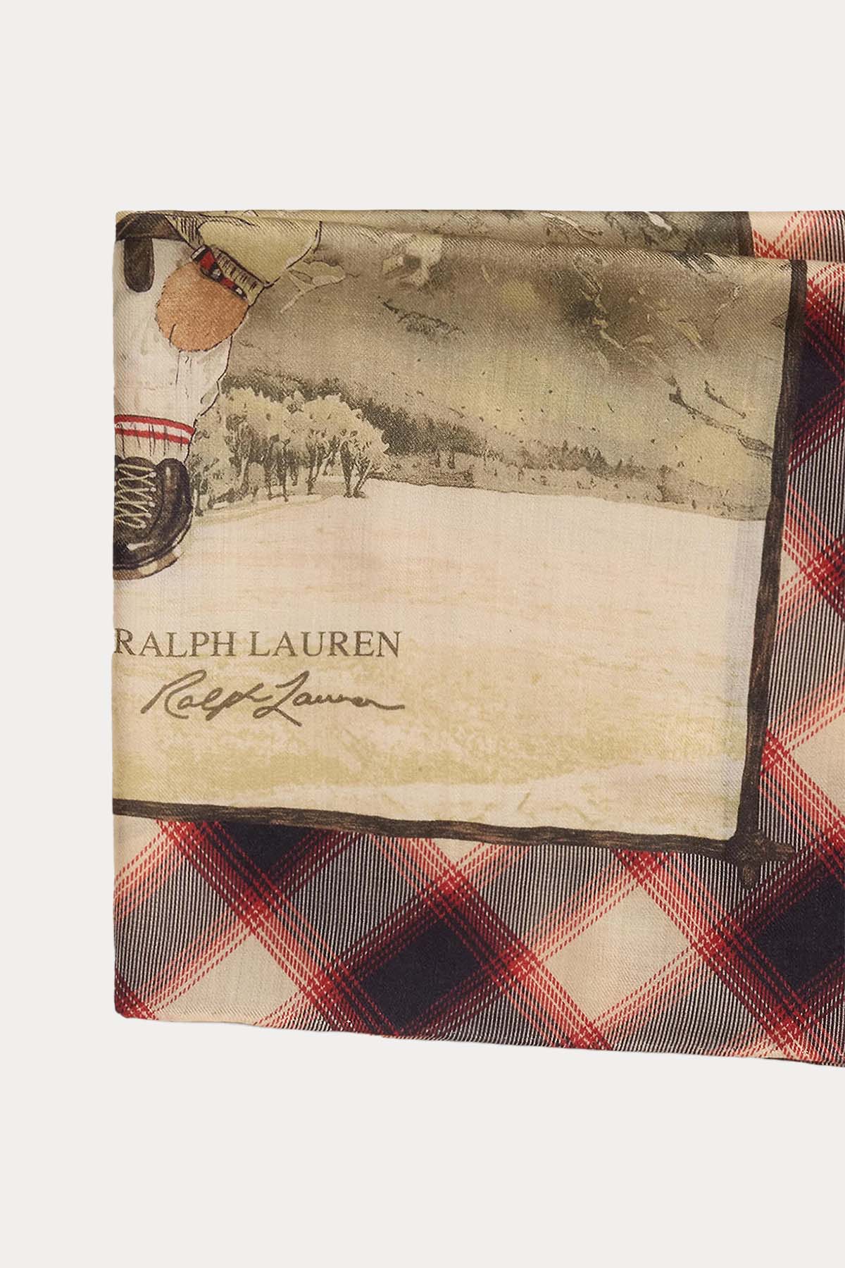 Polo Ralph Lauren Polo Bear Ekose Desenli İpek Yün Fular