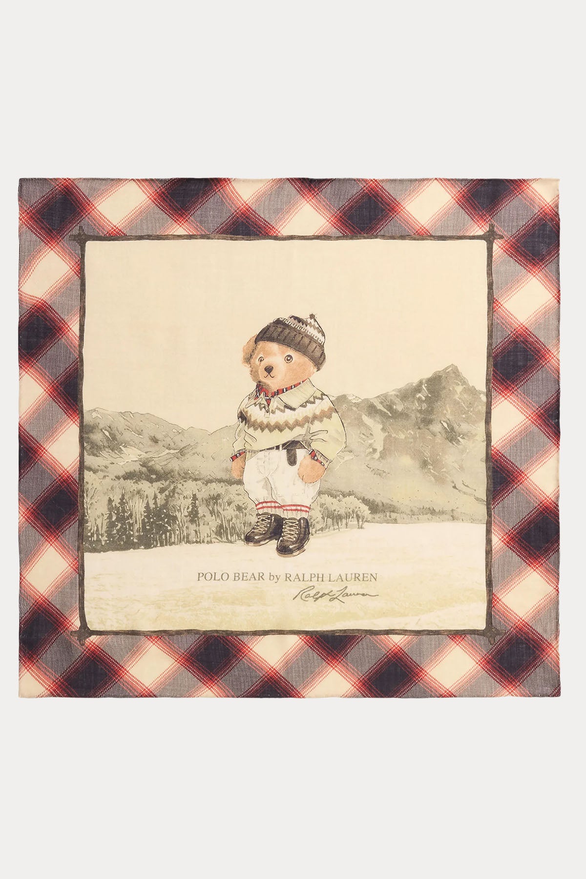 Polo Ralph Lauren Polo Bear Ekose Desenli İpek Yün Fular
