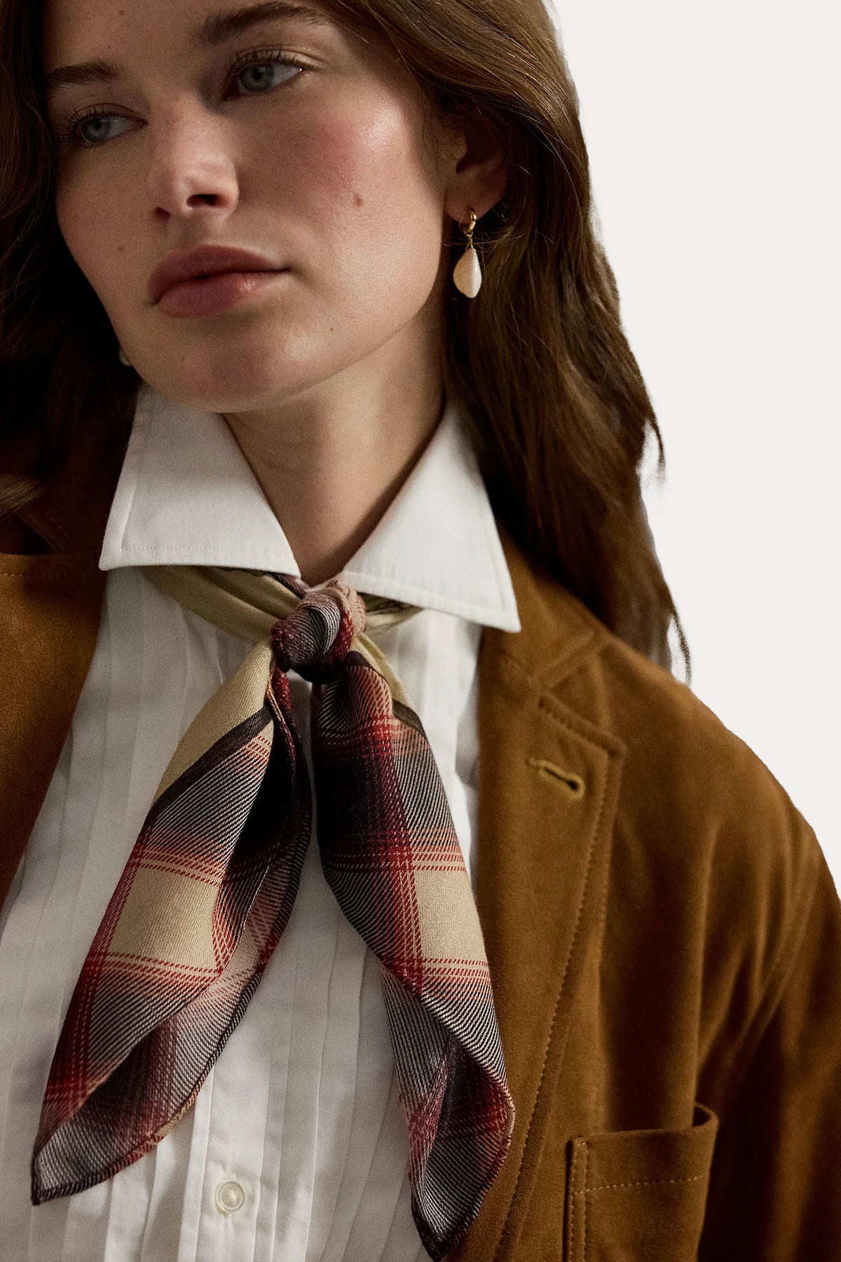 Polo Ralph Lauren Polo Bear Ekose Desenli İpek Yün Fular