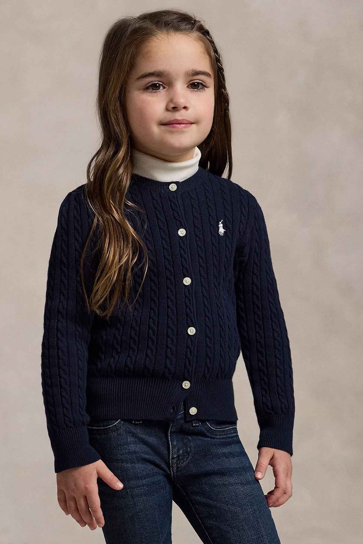 Polo Ralph Lauren Kids 5-6 Yaş Kız Çocuk Saç Örgü Triko Ceket