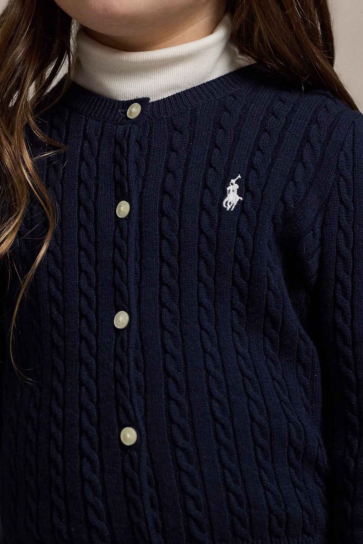 Polo Ralph Lauren Kids 5-6 Yaş Kız Çocuk Saç Örgü Triko Ceket