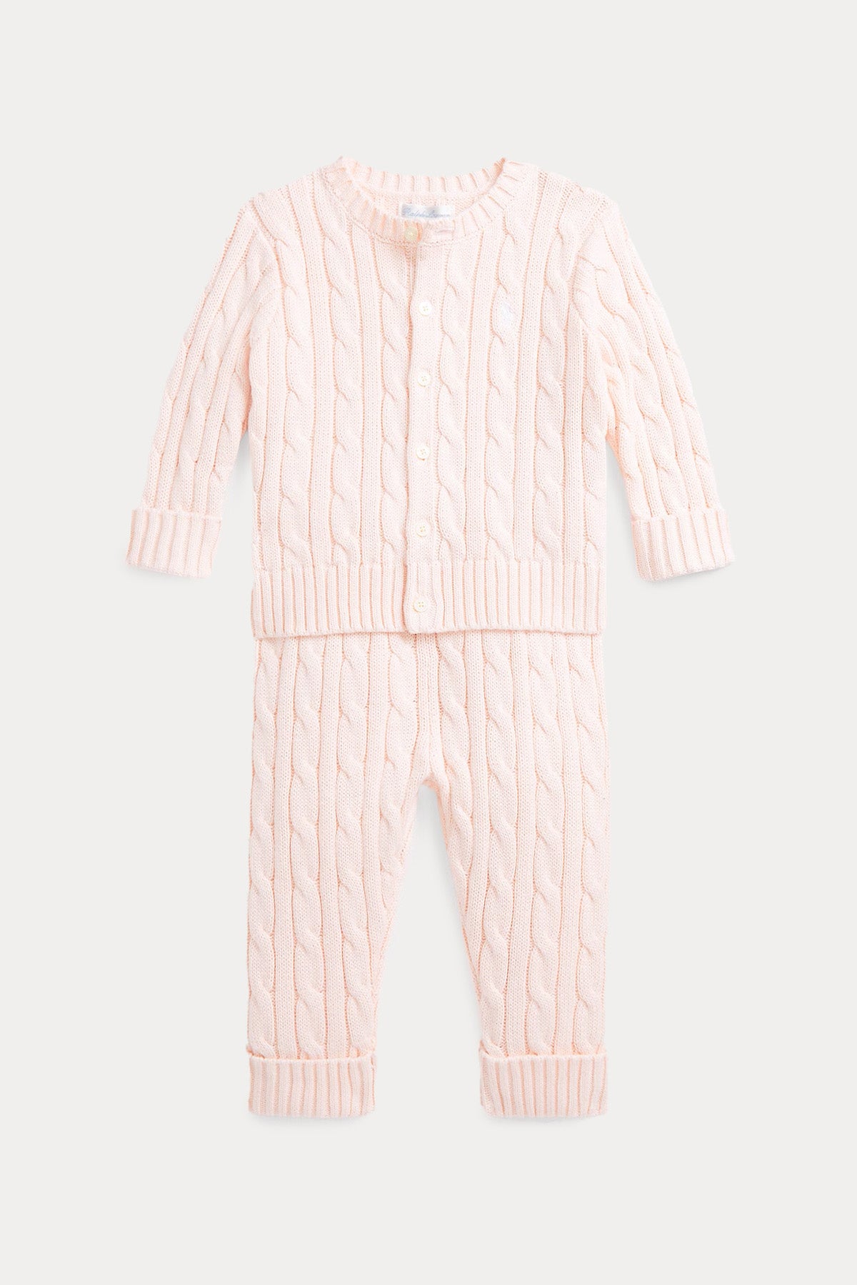 Polo Ralph Lauren Kids 12 Aylık Kız Bebek Saç Örgü Triko Pantolon Set