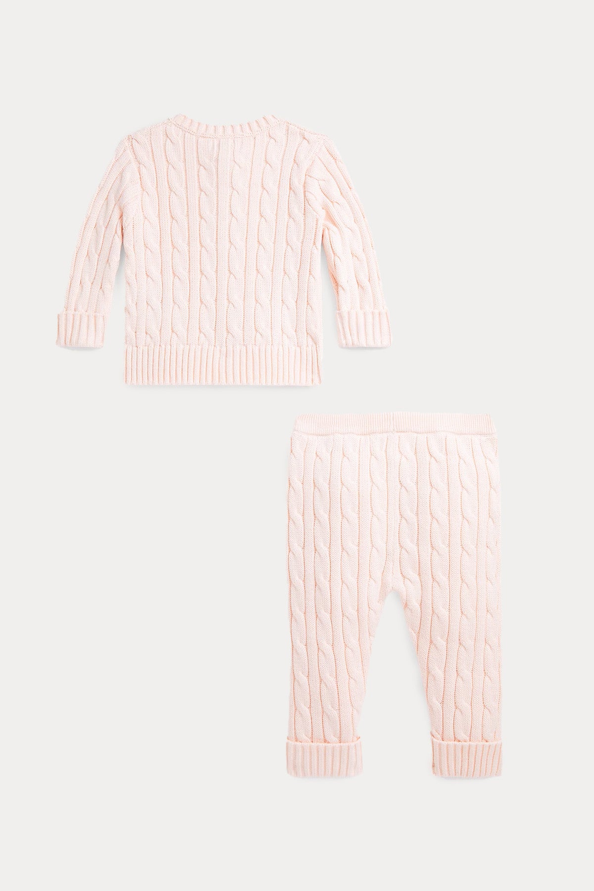 Polo Ralph Lauren Kids 12 Aylık Kız Bebek Saç Örgü Triko Pantolon Set