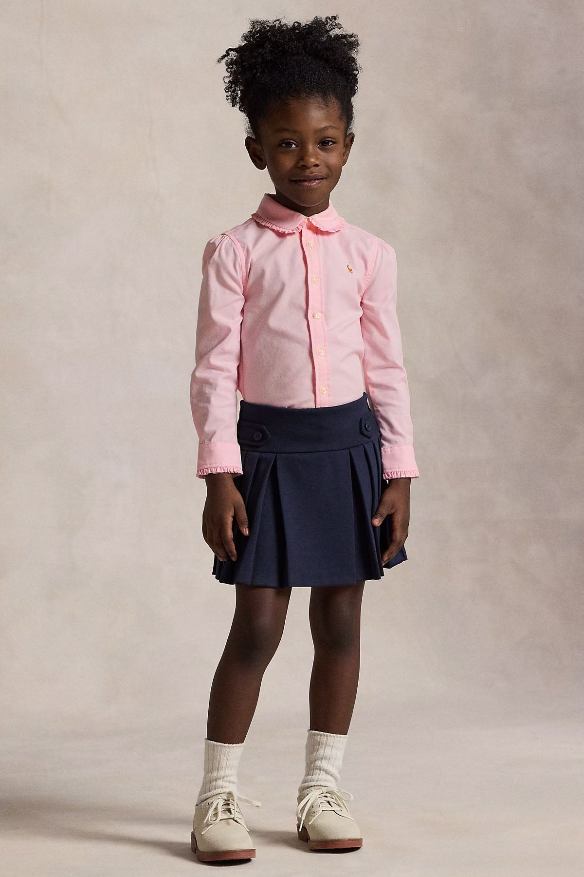 Polo Ralph Lauren Kids 3-4 Yaş Kız Çocuk Fırfırlı Yaka Oxford Gömlek