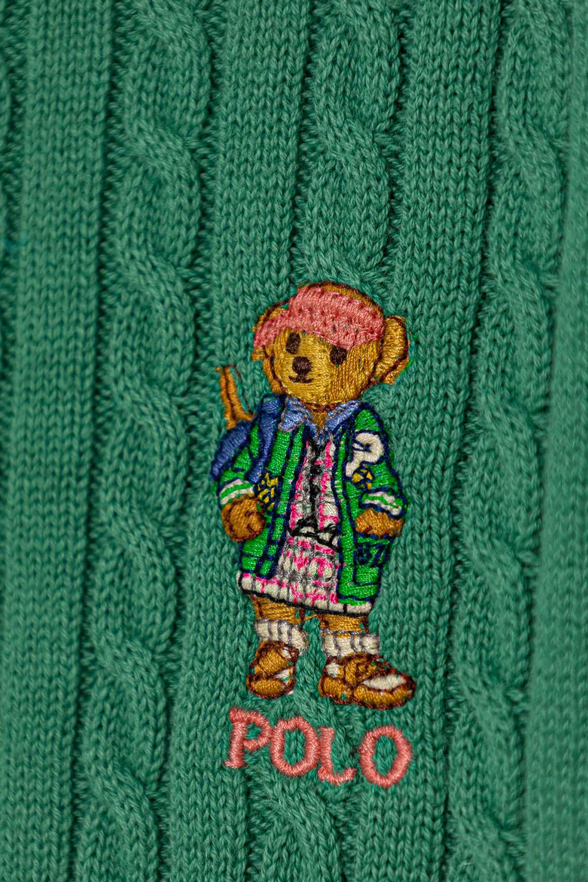 Polo Ralph Lauren Kids 4 Yaş Kız Çocuk Saç Örgü Polo Bear Triko Ceket