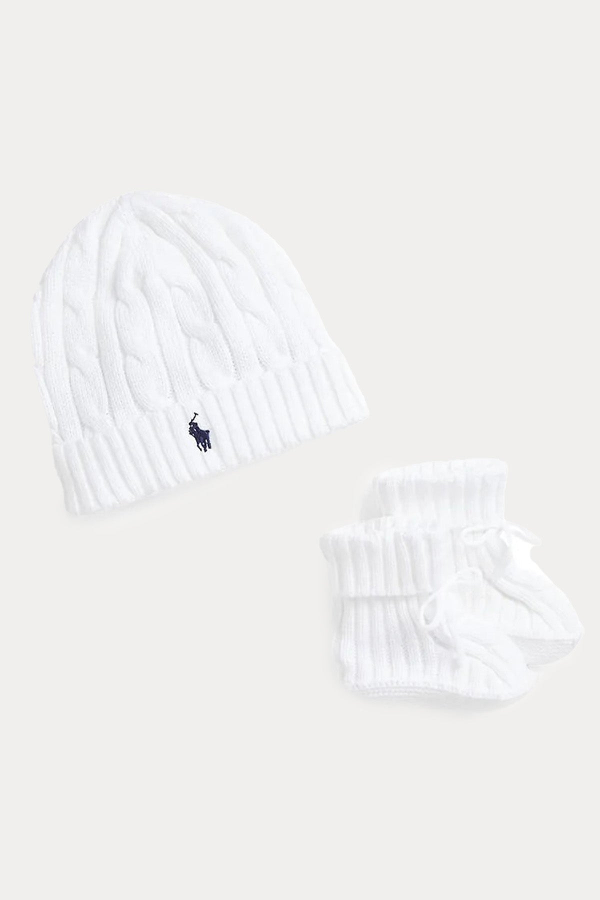 Polo Ralph Lauren Kids 6-9 Aylık Unisex Bebek Saç Örgü Bere Patik Set