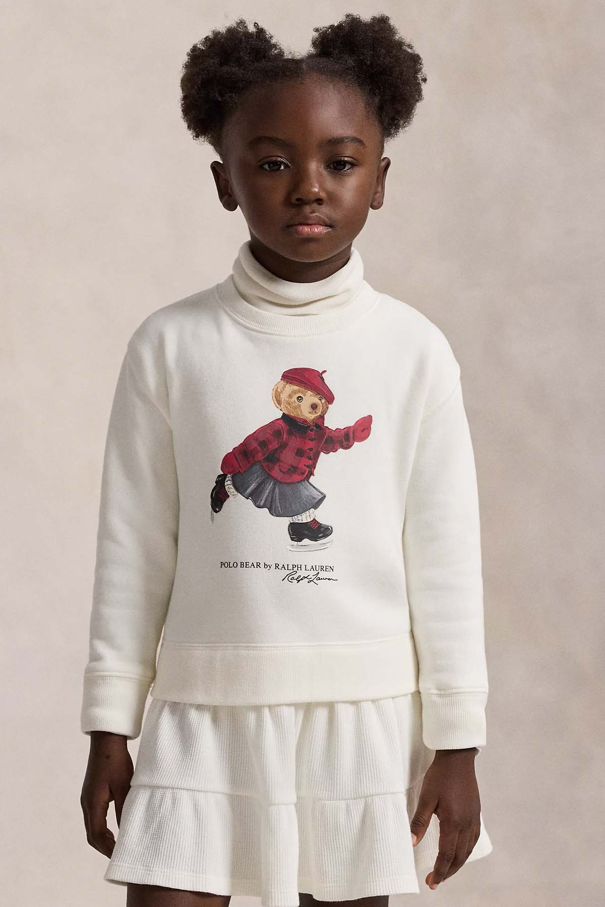 Polo Ralph Lauren Kids 4-6 Yaş Kız Çocuk Polo Bear Şardonlu Sweatshirt Elbise