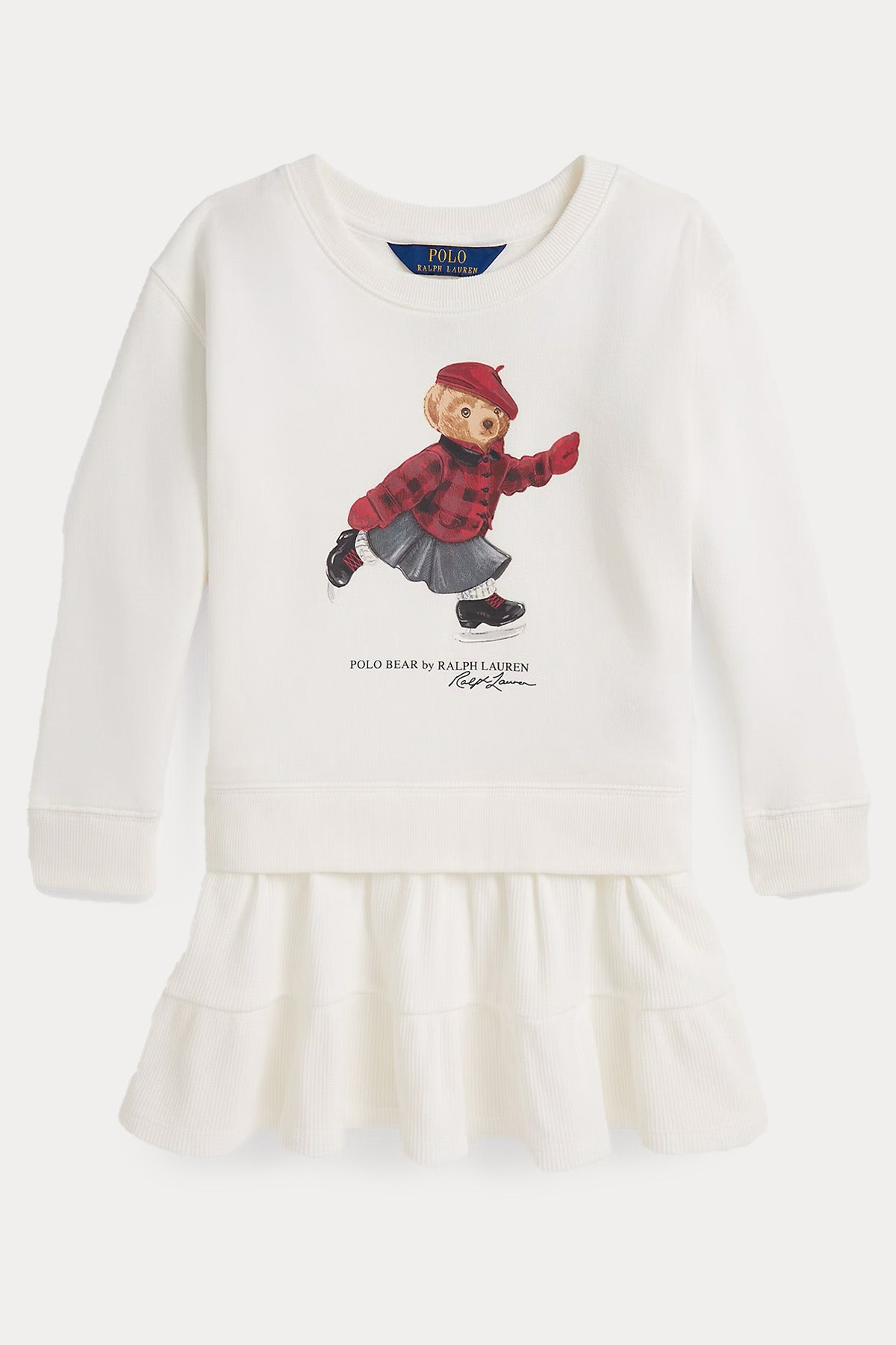 Polo Ralph Lauren Kids 4-6 Yaş Kız Çocuk Polo Bear Şardonlu Sweatshirt Elbise