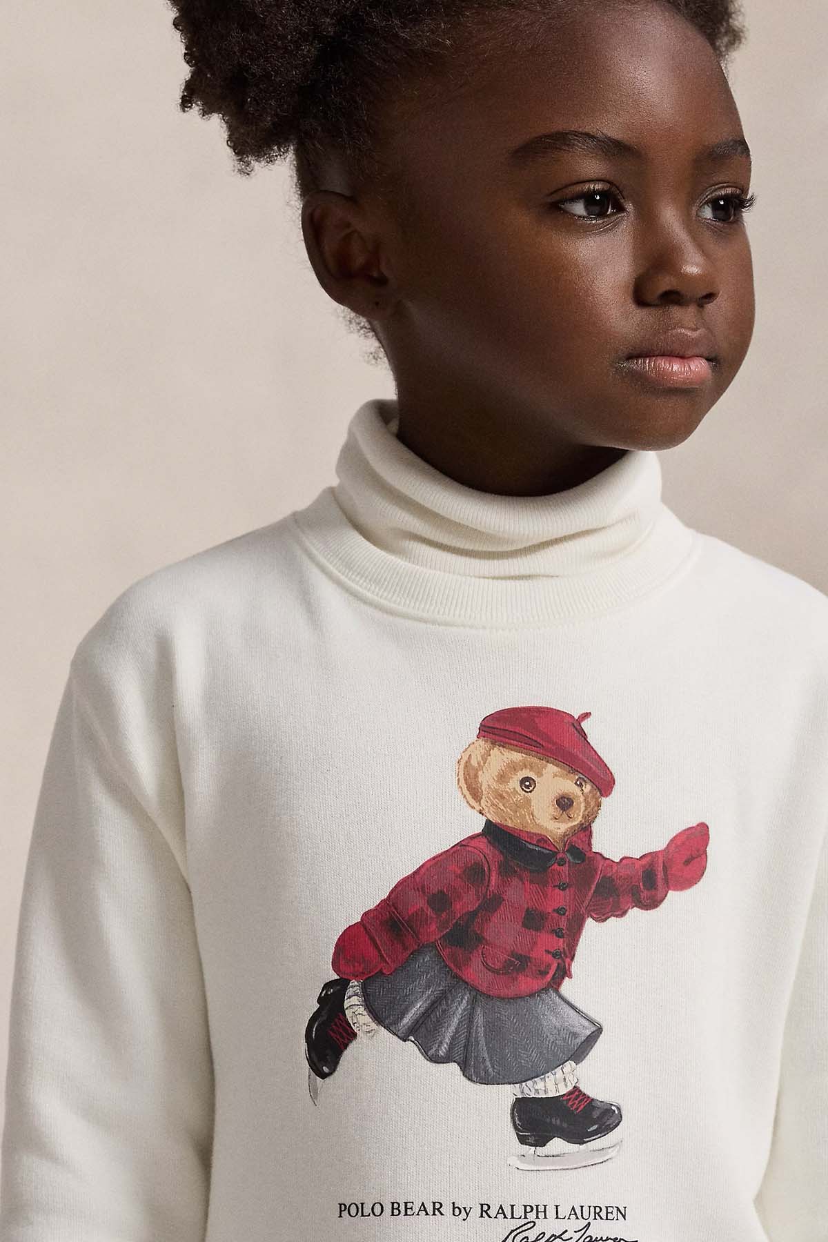 Polo Ralph Lauren Kids 4-6 Yaş Kız Çocuk Polo Bear Şardonlu Sweatshirt Elbise