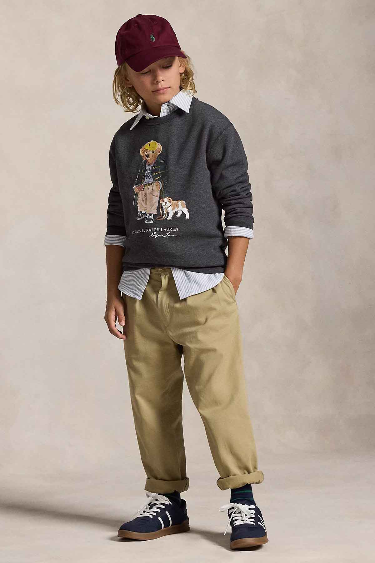 Polo Ralph Lauren Kids S-L Beden Unisex Çocuk Polo Bear Şardonlu Sweatshirt