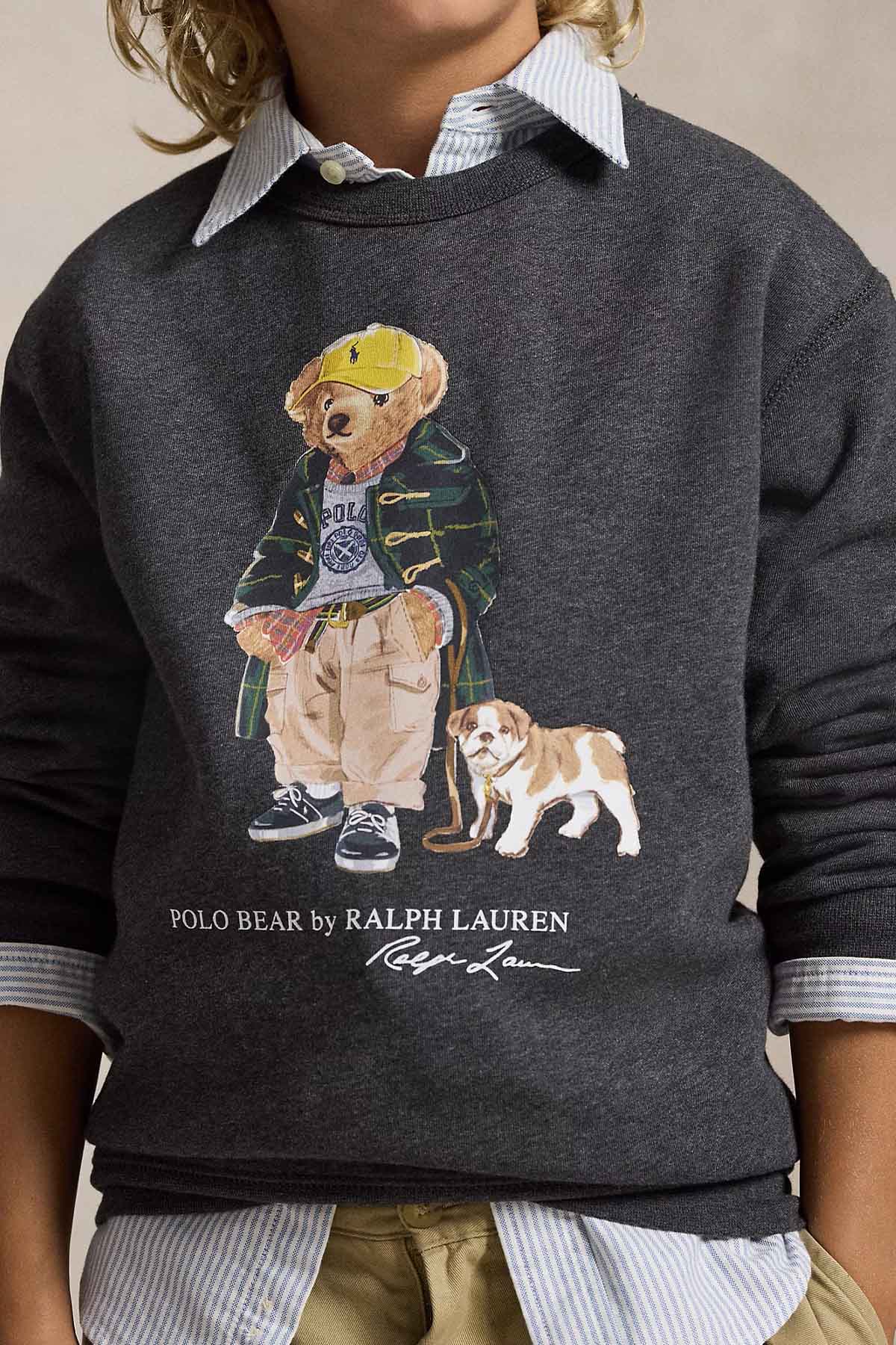 Polo Ralph Lauren Kids S-L Beden Unisex Çocuk Polo Bear Şardonlu Sweatshirt