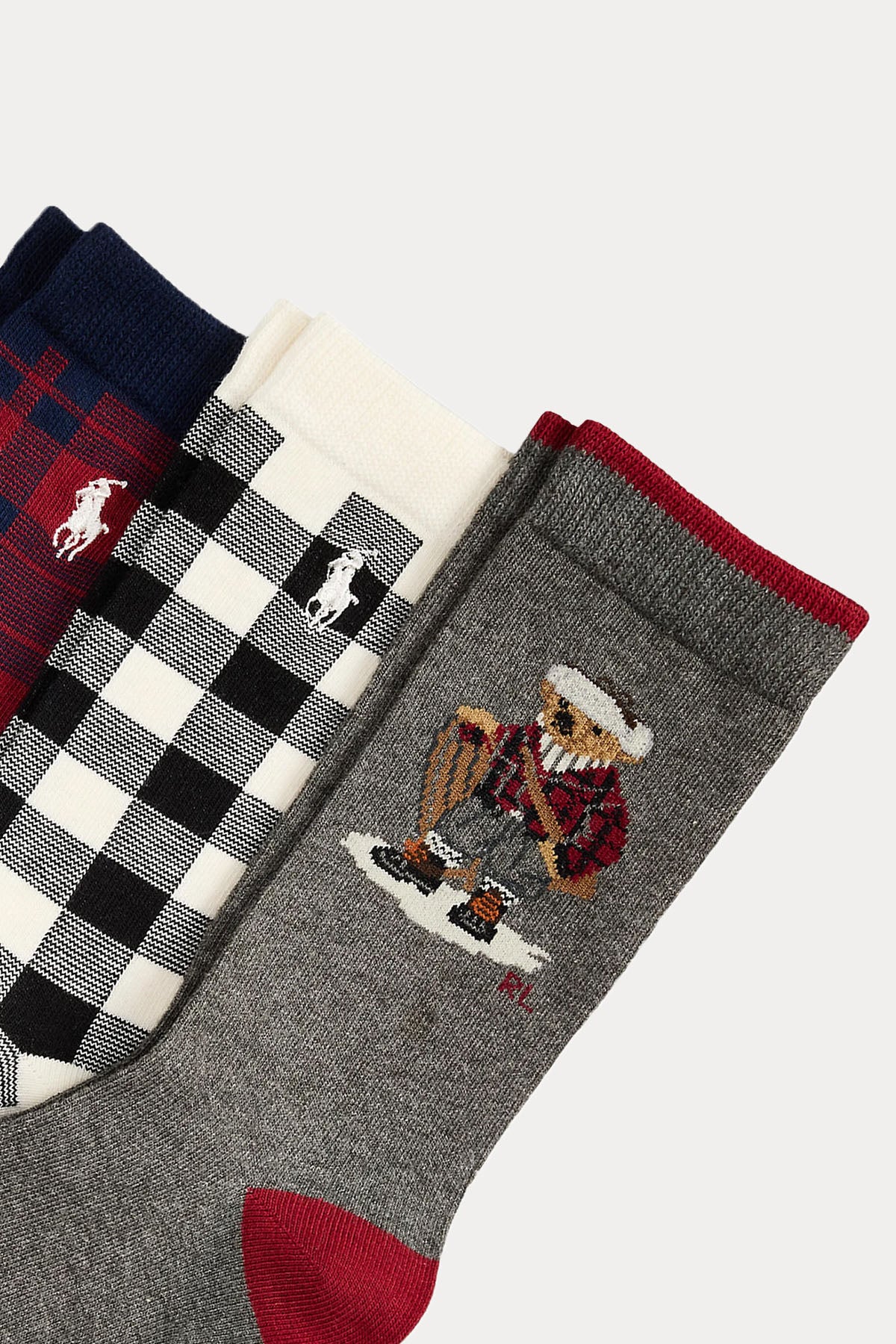 Polo Ralph Lauren Kids 2-7 Yaş Unisex Çocuk 3'lü Paket Polo Bear Çorap