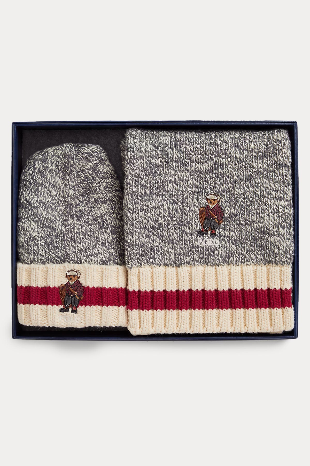 Polo Ralph Lauren Kids S-XL Beden Unisex Çocuk Polo Bear Örgü Bere Ve Atkı Seti