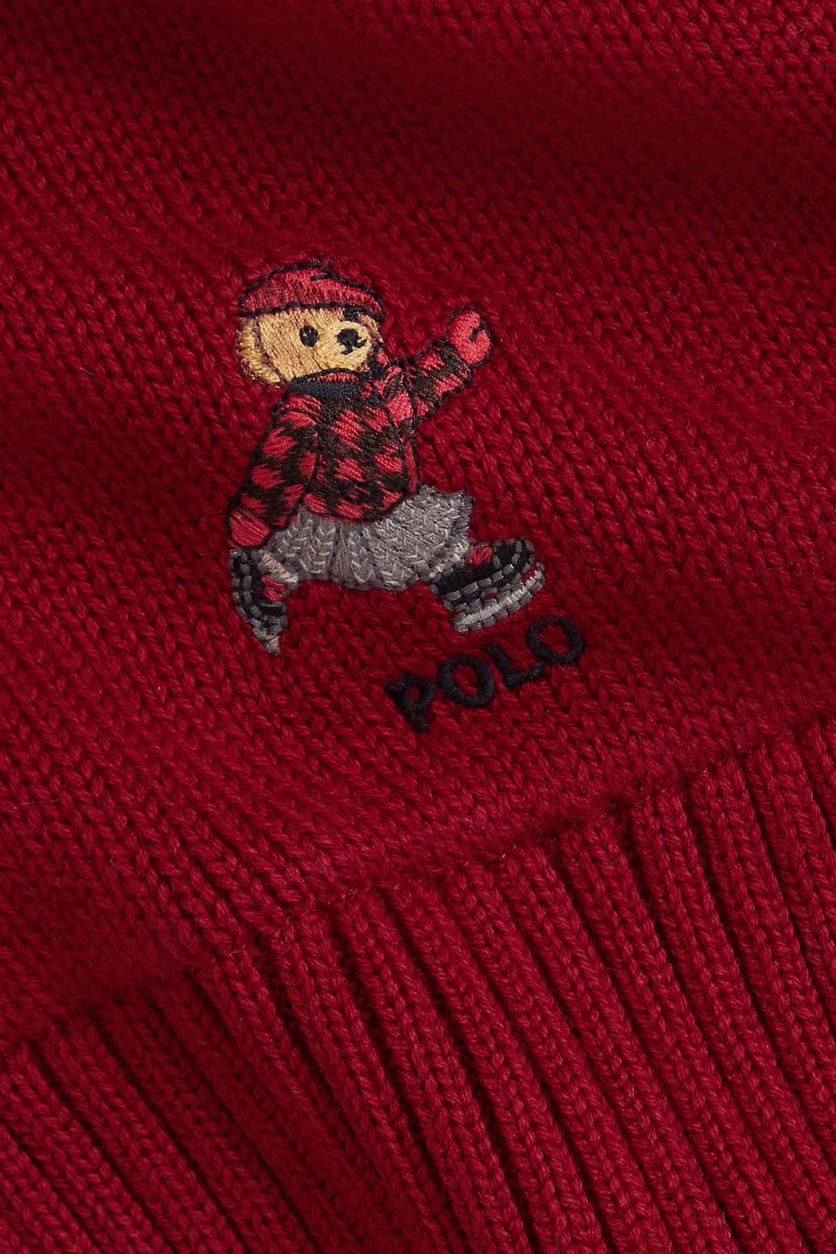 Polo Ralph Lauren Kids L-XL Beden Kız Çocuk Polo Bear Örgü Bere Ve Atkı Seti